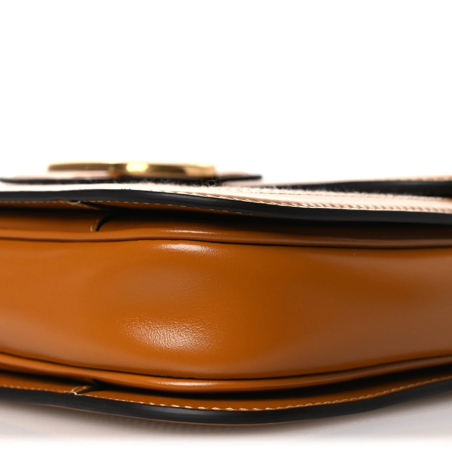 Smooth Calfskin Canvas 9to5 Shoulder Bag Natural Golden - Top Club
