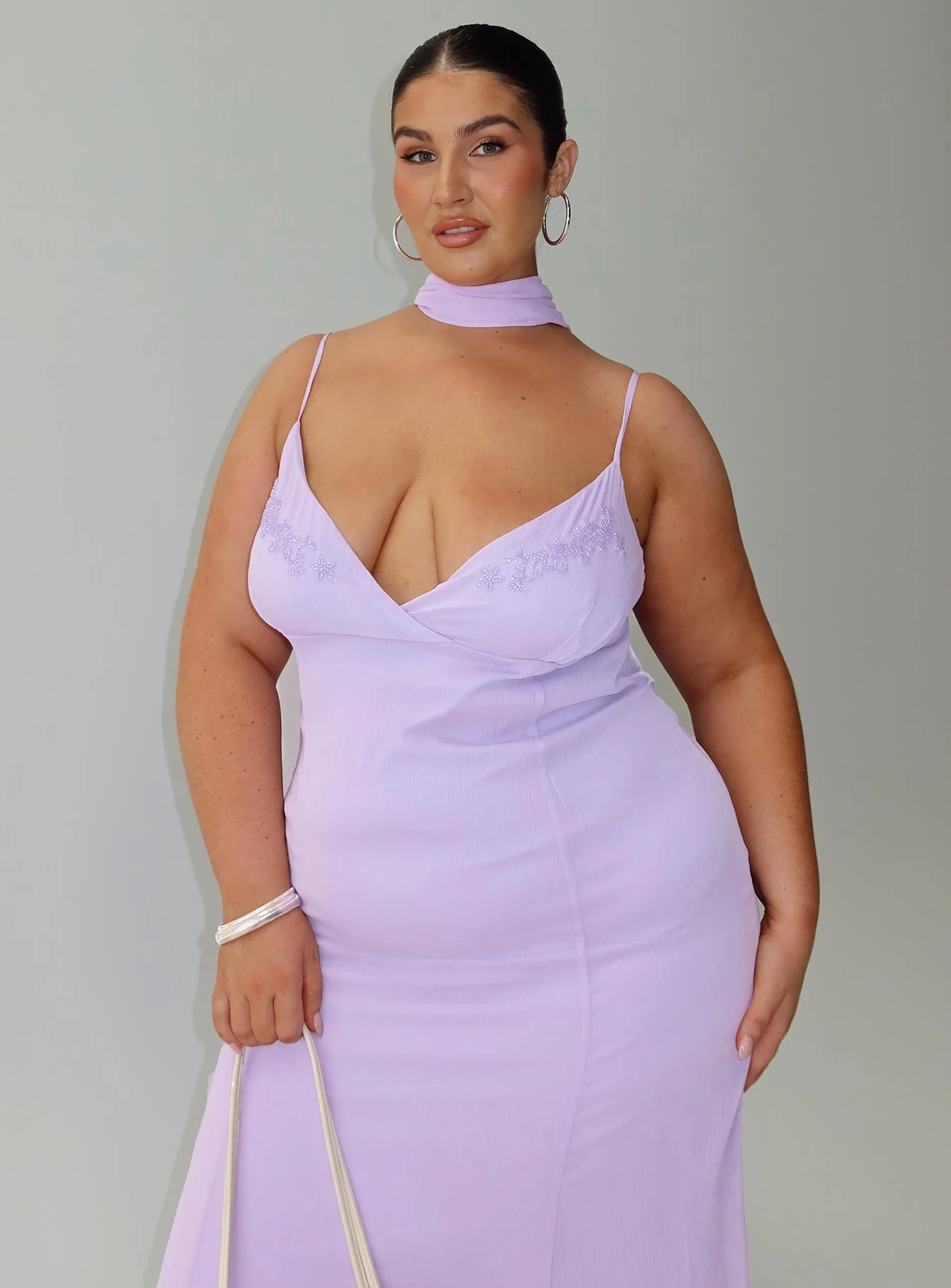 Jadira Scarf Maxi Dress Purple Curve