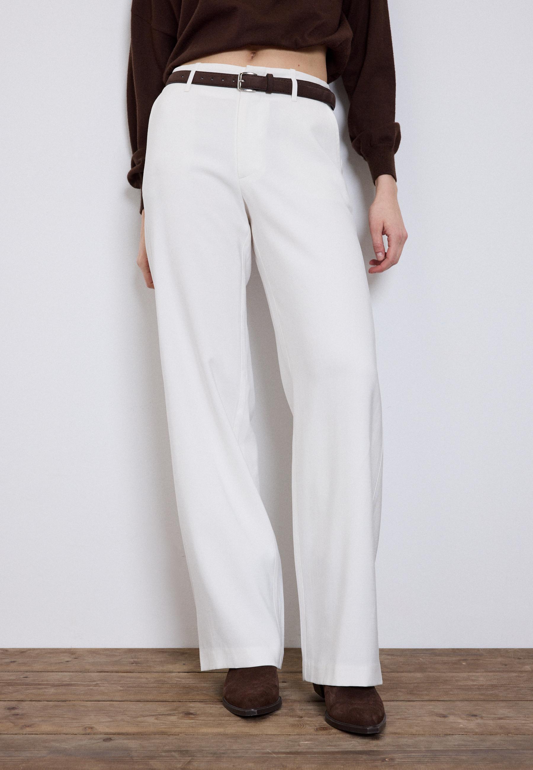 FLOWING STRAIGHT-LEG SMART TROUSERS WITH BELT
