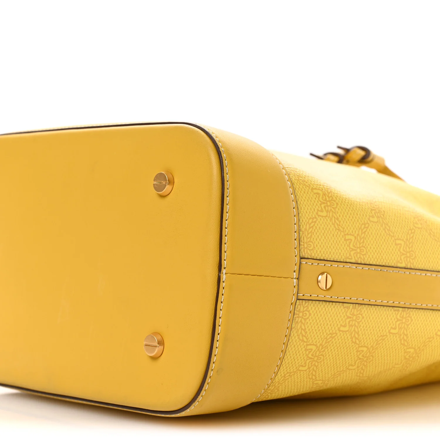 Lauretos Spanish Calfskin Medium Himmel Drawstring Bucket Bag Lemon Gold - Top Club