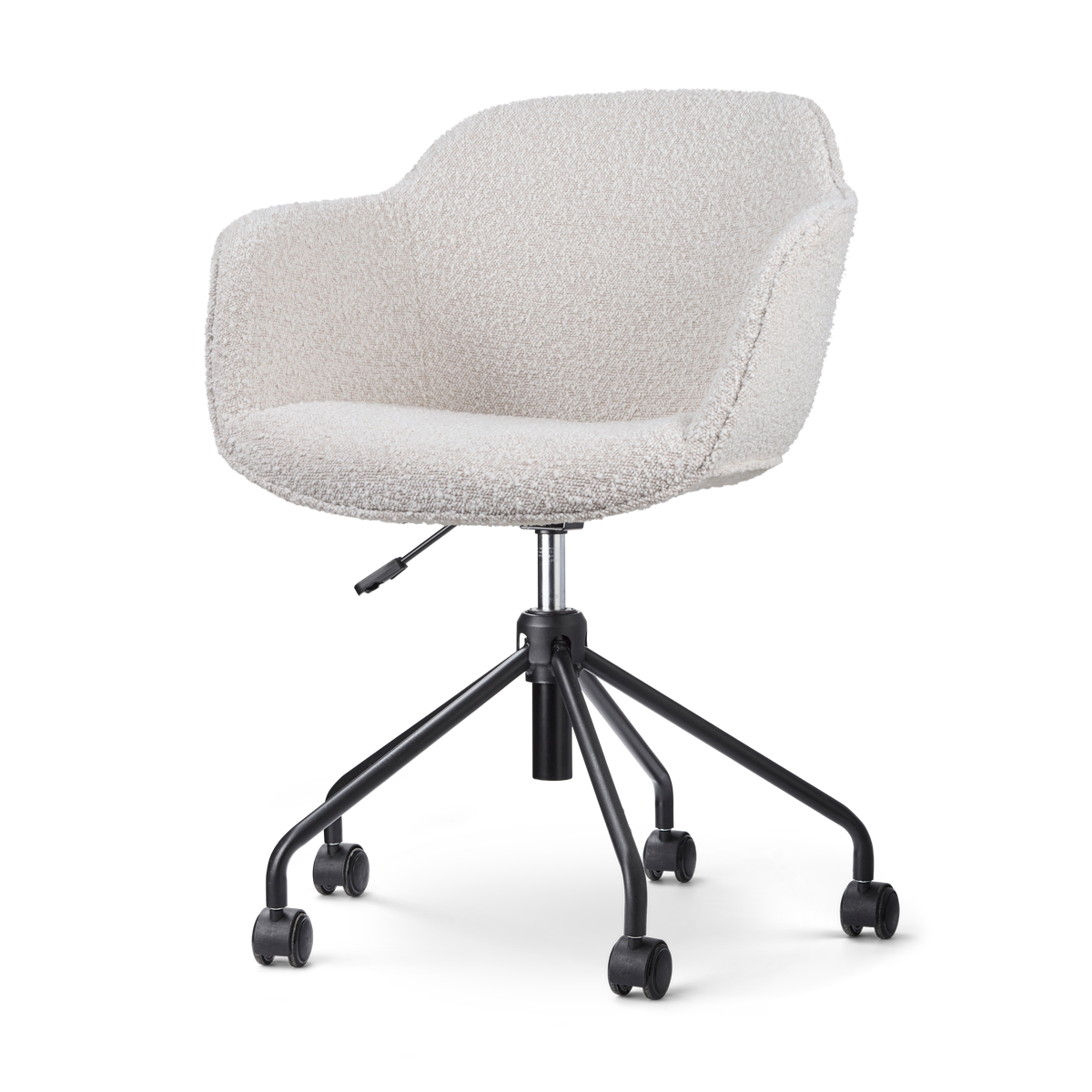 Bureaustoel Nout-Mare bouclé beige - zwart onderstel