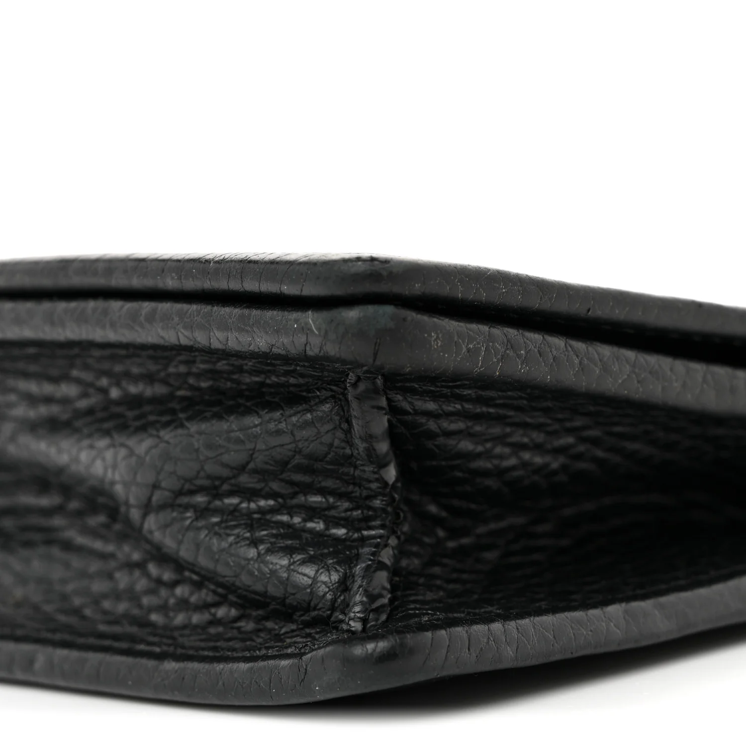 Pebbled Calfskin Soho Wallet On Chain Black - Top Club