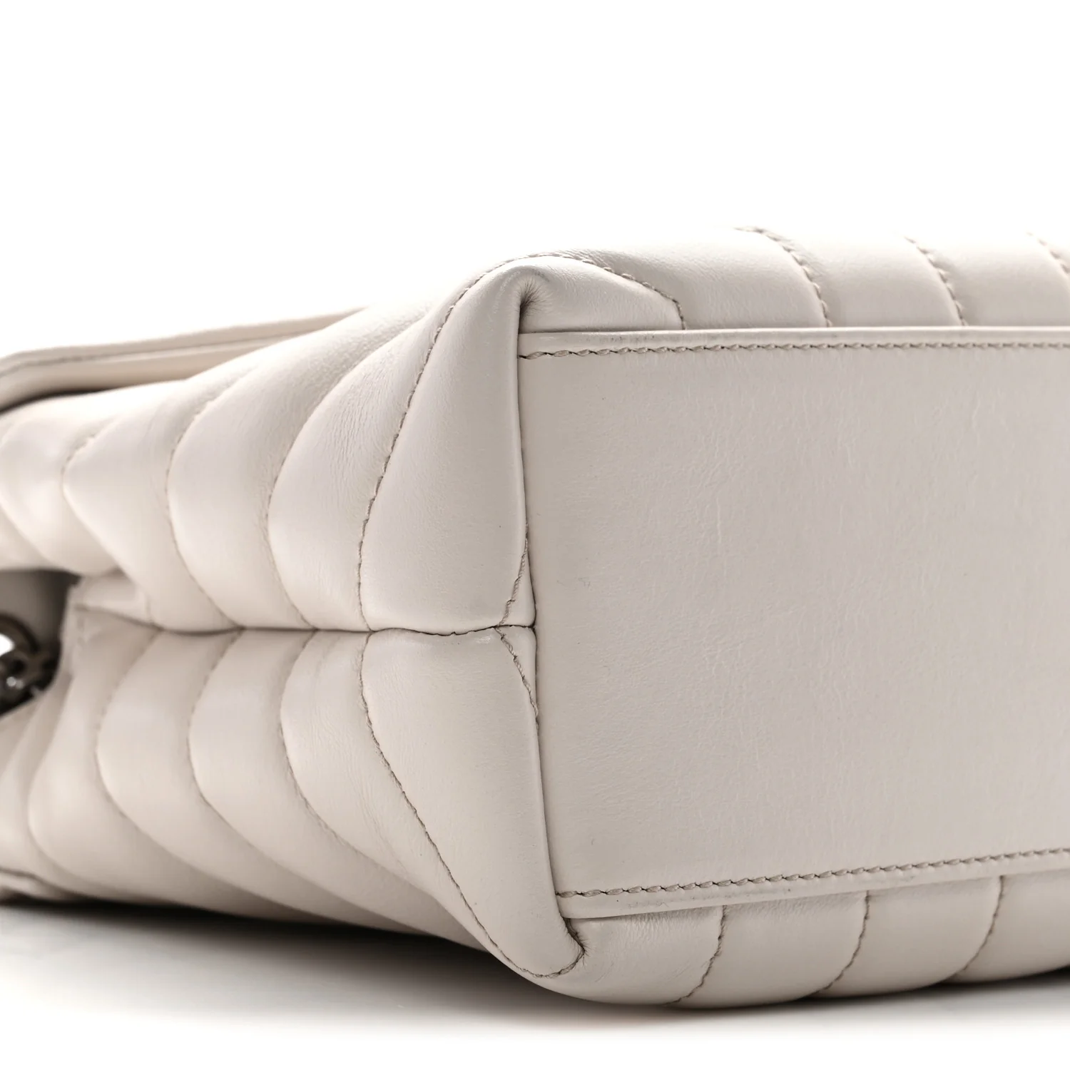 Calfskin Y Quilted Monogram Small Loulou Chain Satchel Ivory - Top Club