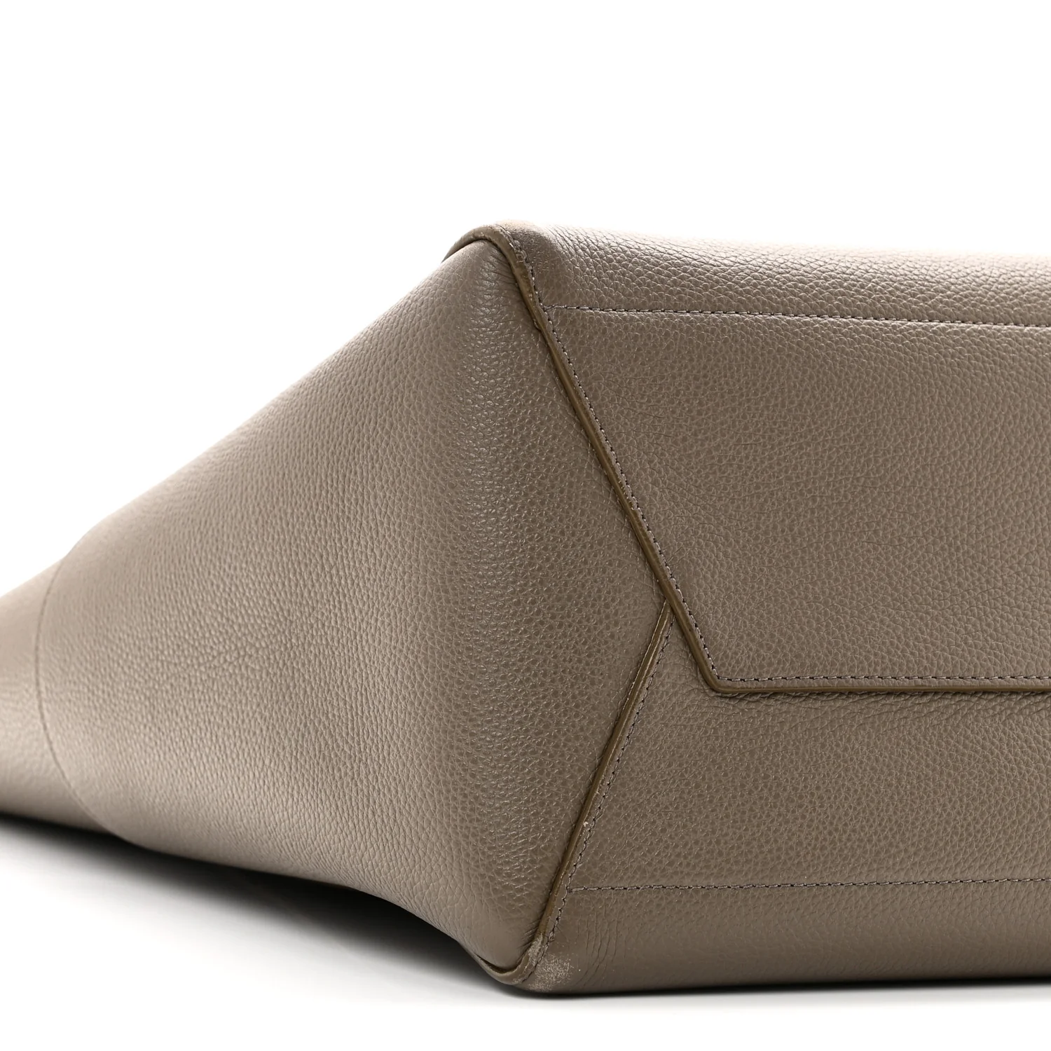 Soft Grained Calfskin Sangle Bucket Bag Taupe - Top Club