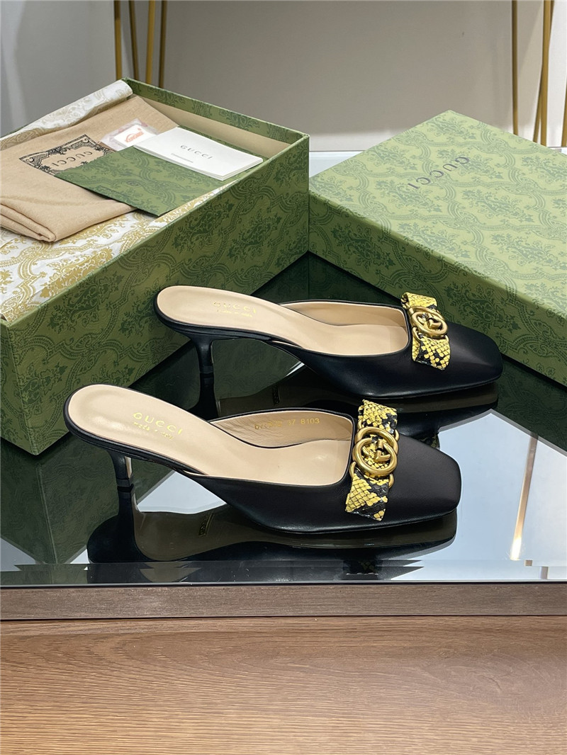 gucci early autumn cat heel Muller slippers - Sneaker Replica Workshop
