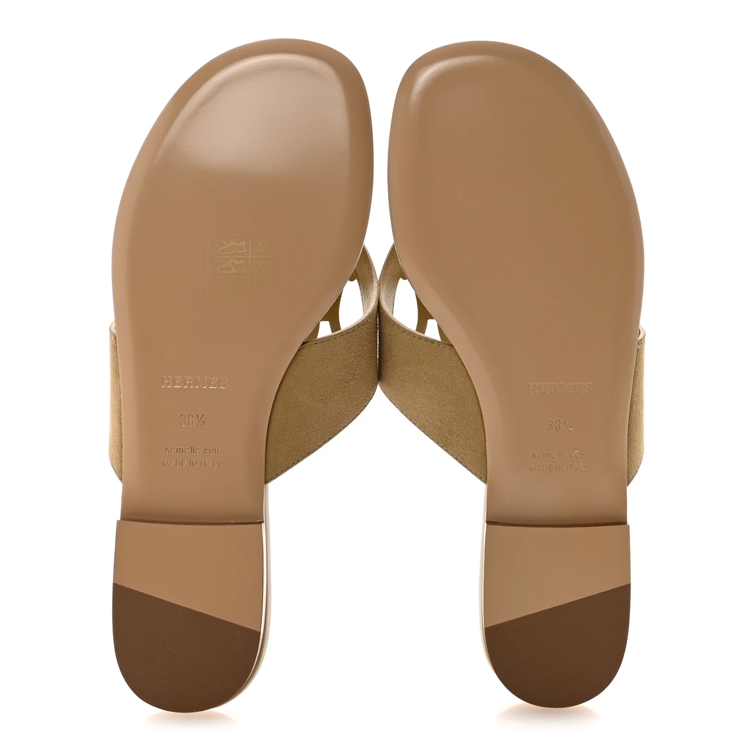 Suede Goatskin Womens Mage Sandals 38.5 Beige Albatre - Top Club