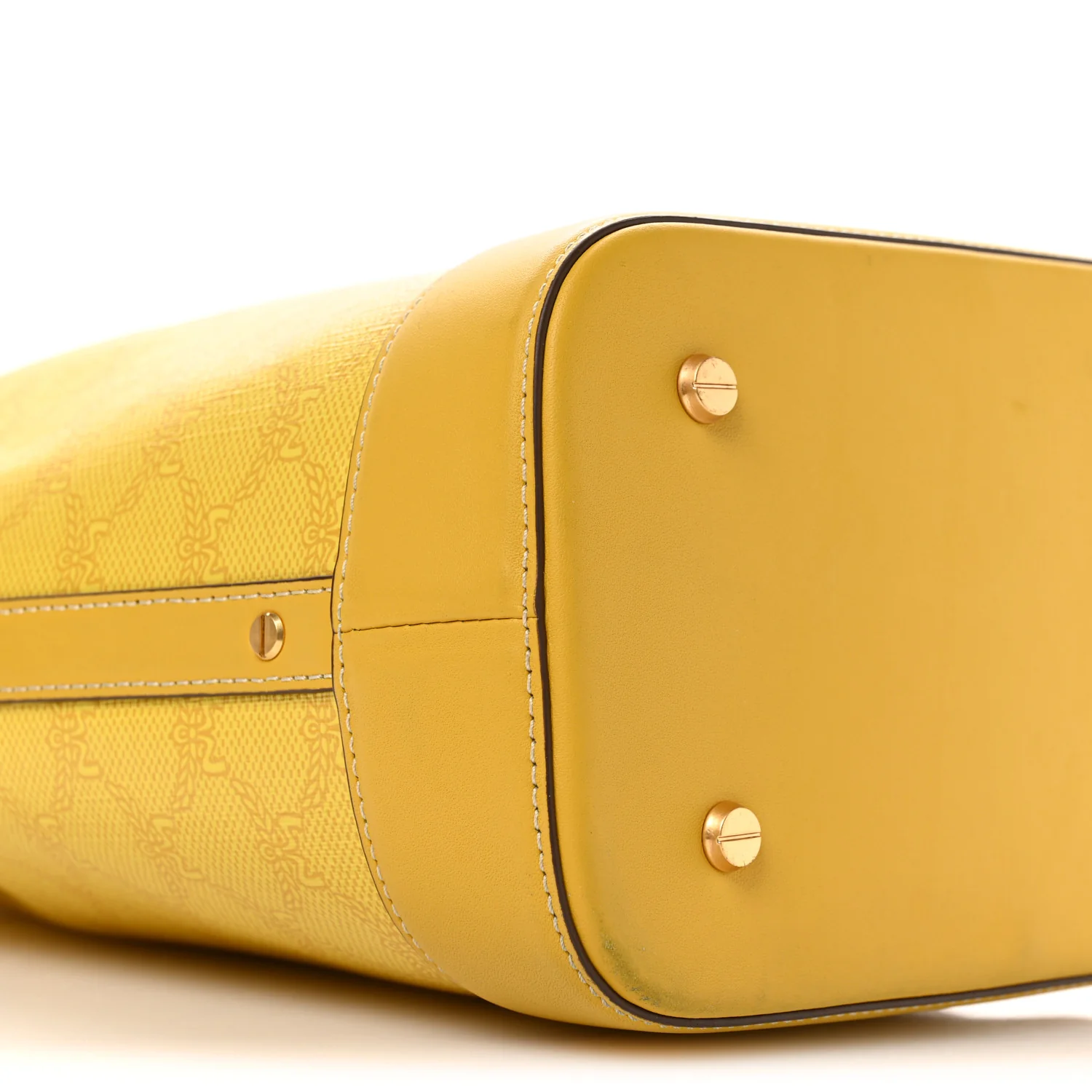Lauretos Spanish Calfskin Medium Himmel Drawstring Bucket Bag Lemon Gold - Top Club