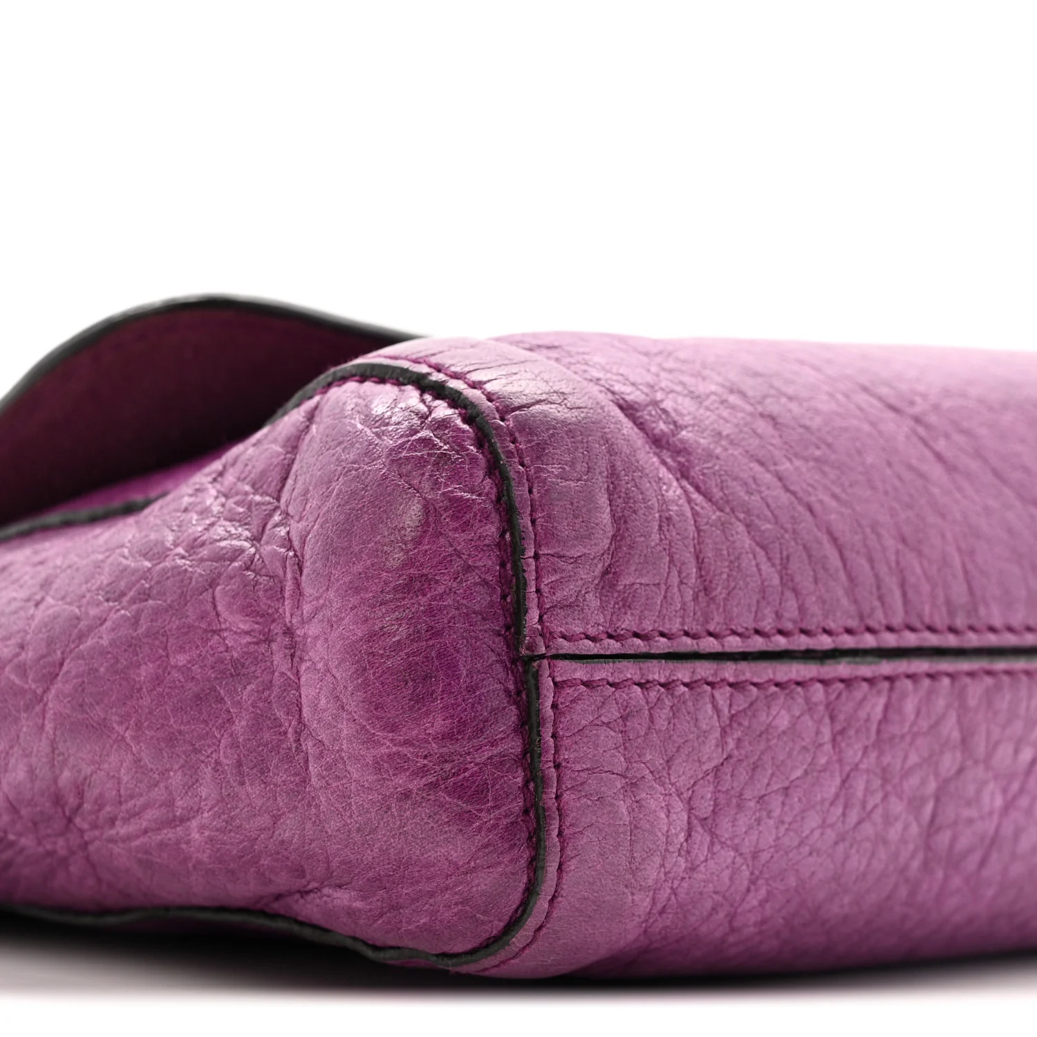 Heavy Grain Calfskin Small Margaret Crossbody Purple - Top Club