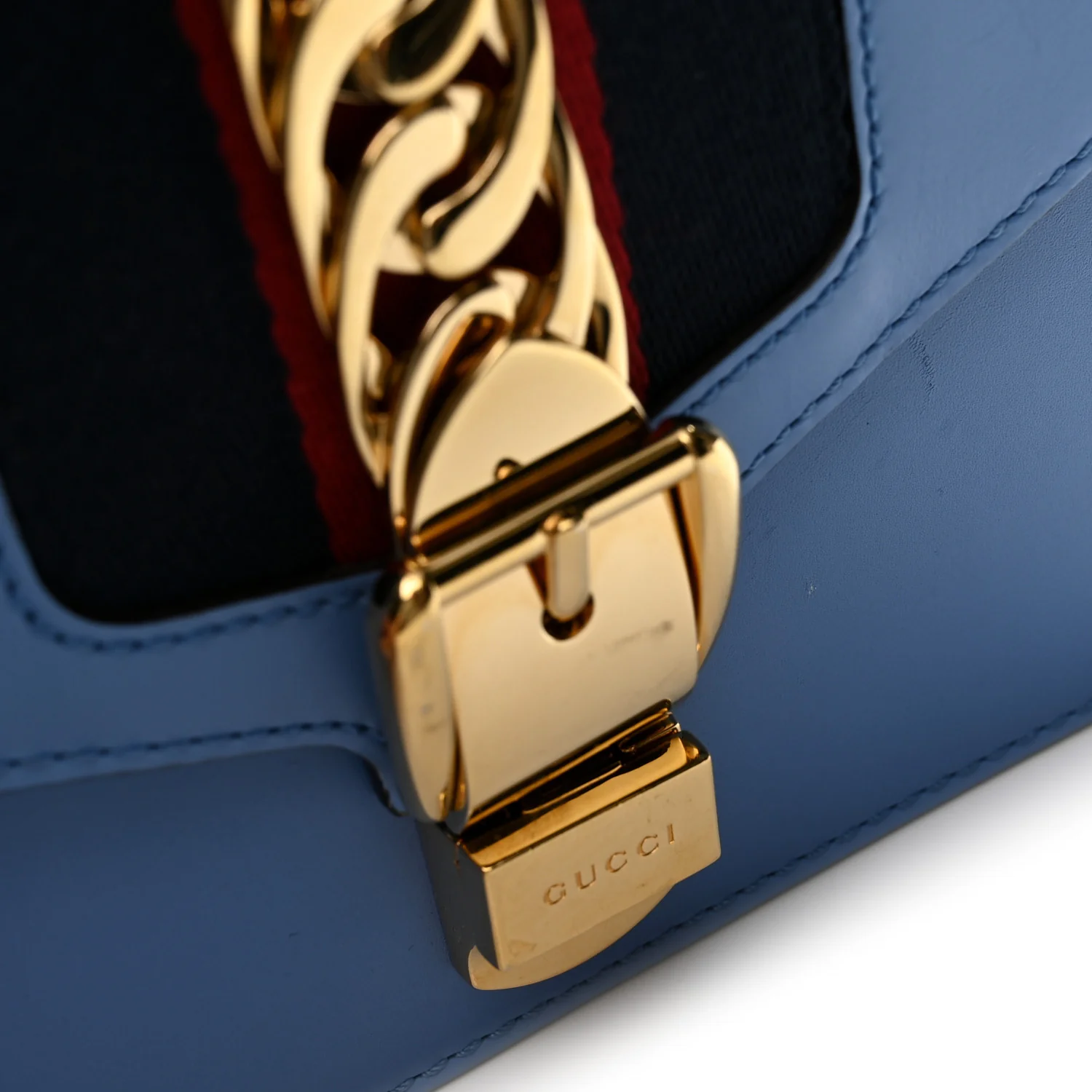 Calfskin Mini Sylvie Chain Shoulder Bag Clear Sky Blue - Top Club