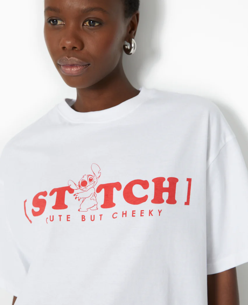 Pimkie T-shirt oversize avec prints STITCH