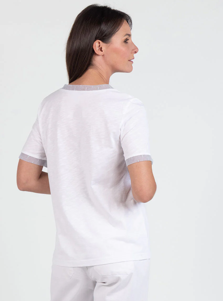 Tee-shirt femme en coton flammé