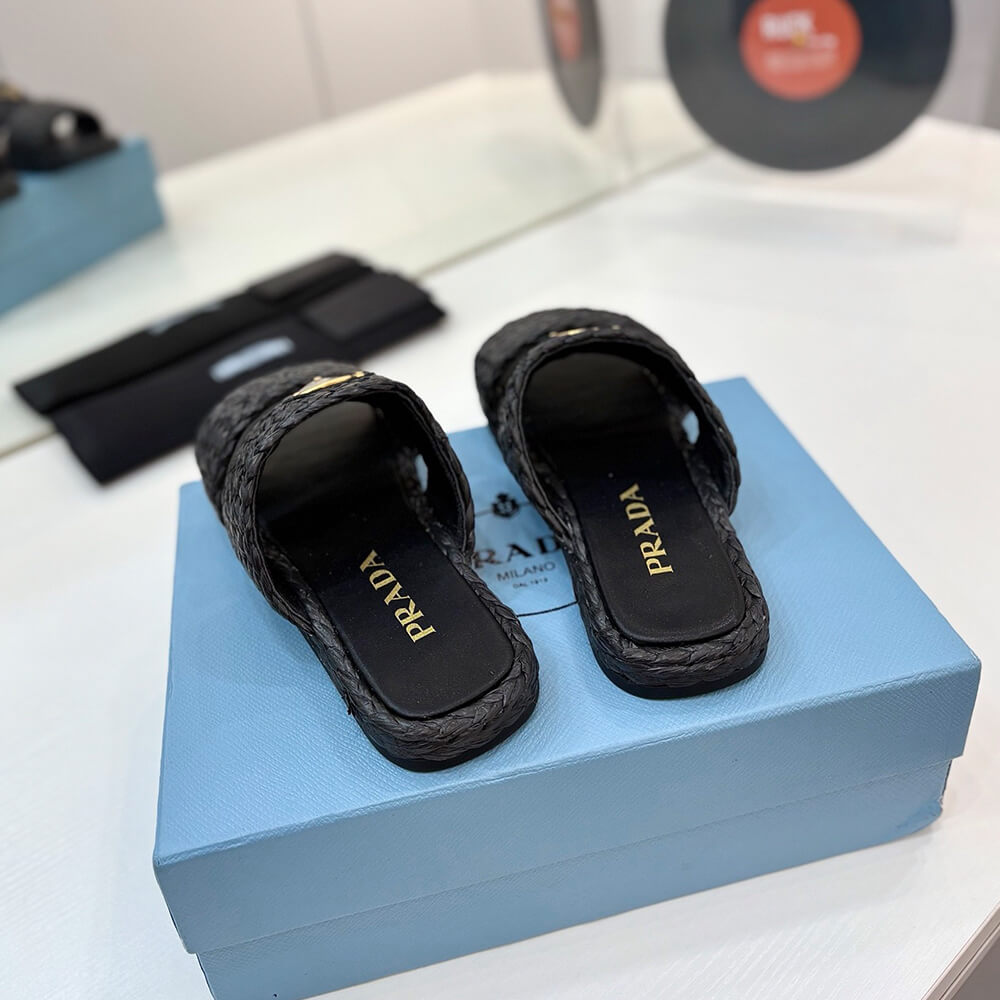 Prada Raffia slides - Top Club