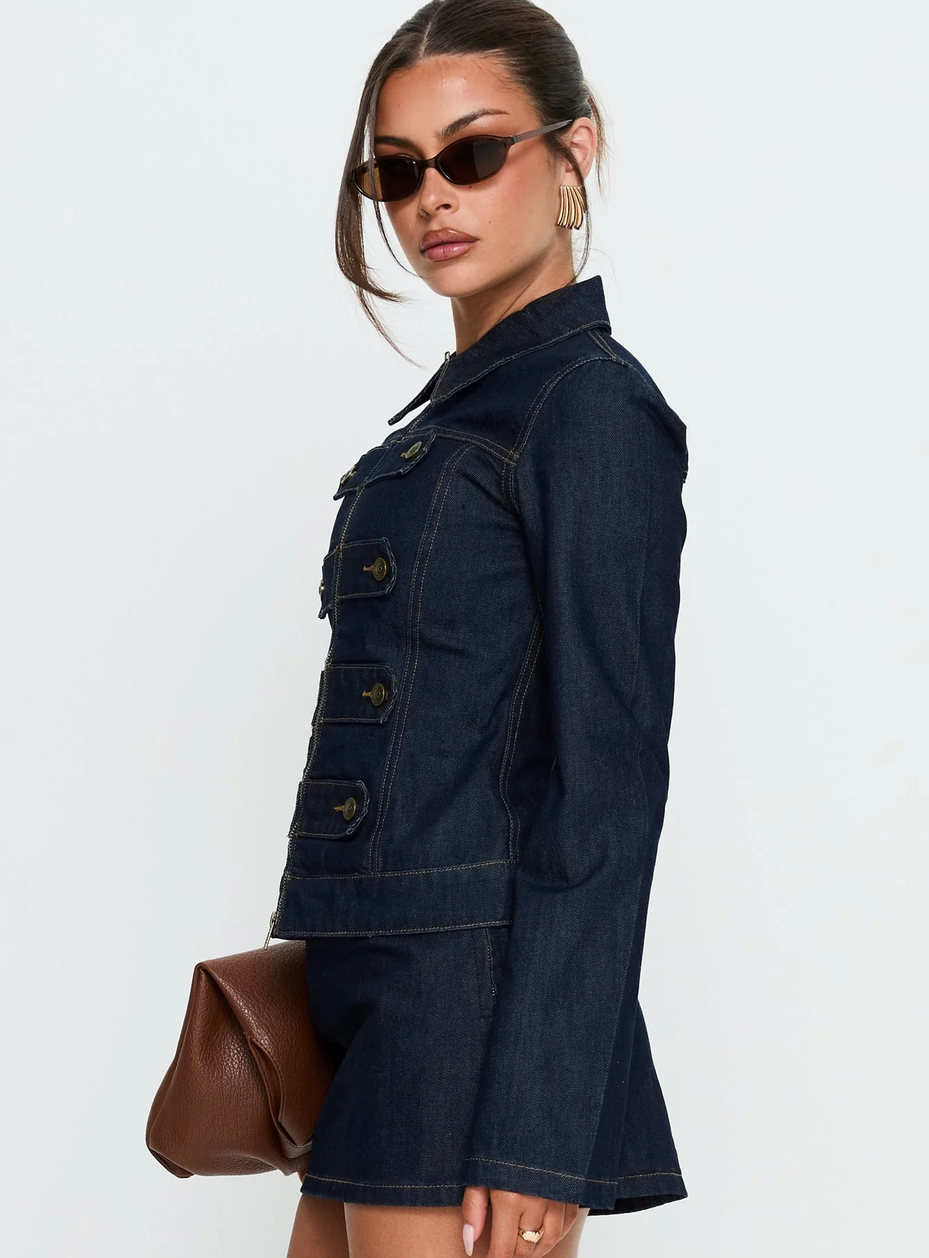 Cristen Cadet Buckle Denim Jacket Indigo