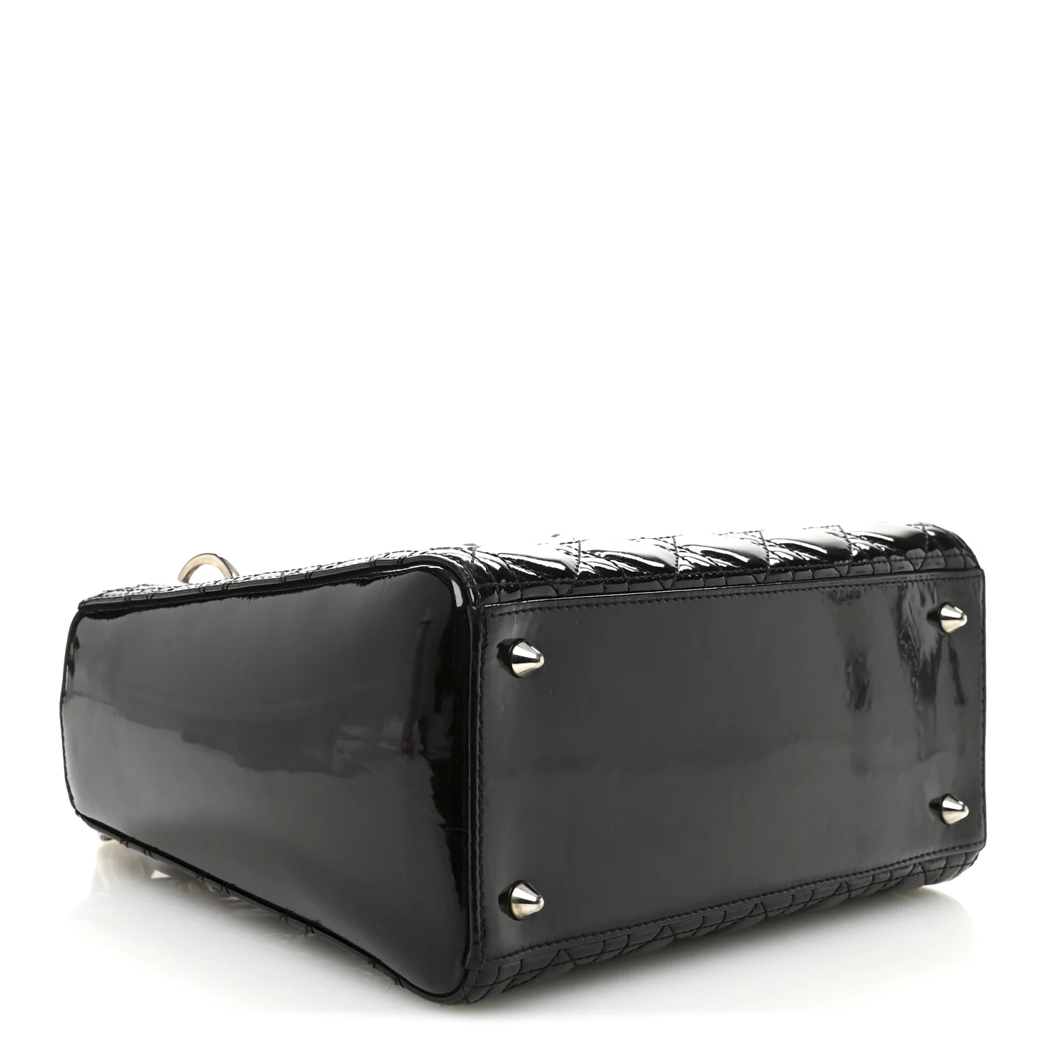 Patent Cannage Medium Lady Dior Black - Top Club