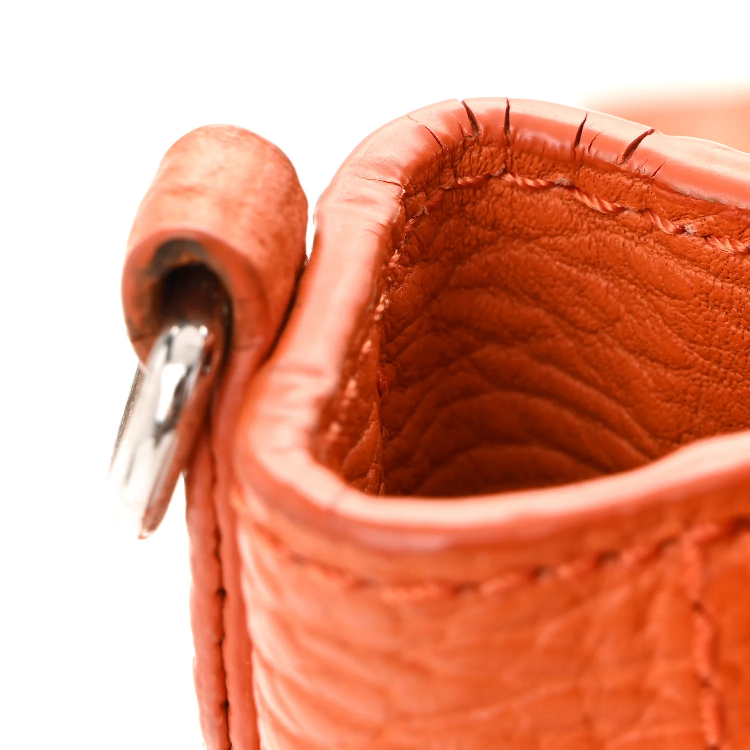 Textured Calfskin Mini Pashli Satchel Orange - Top Club