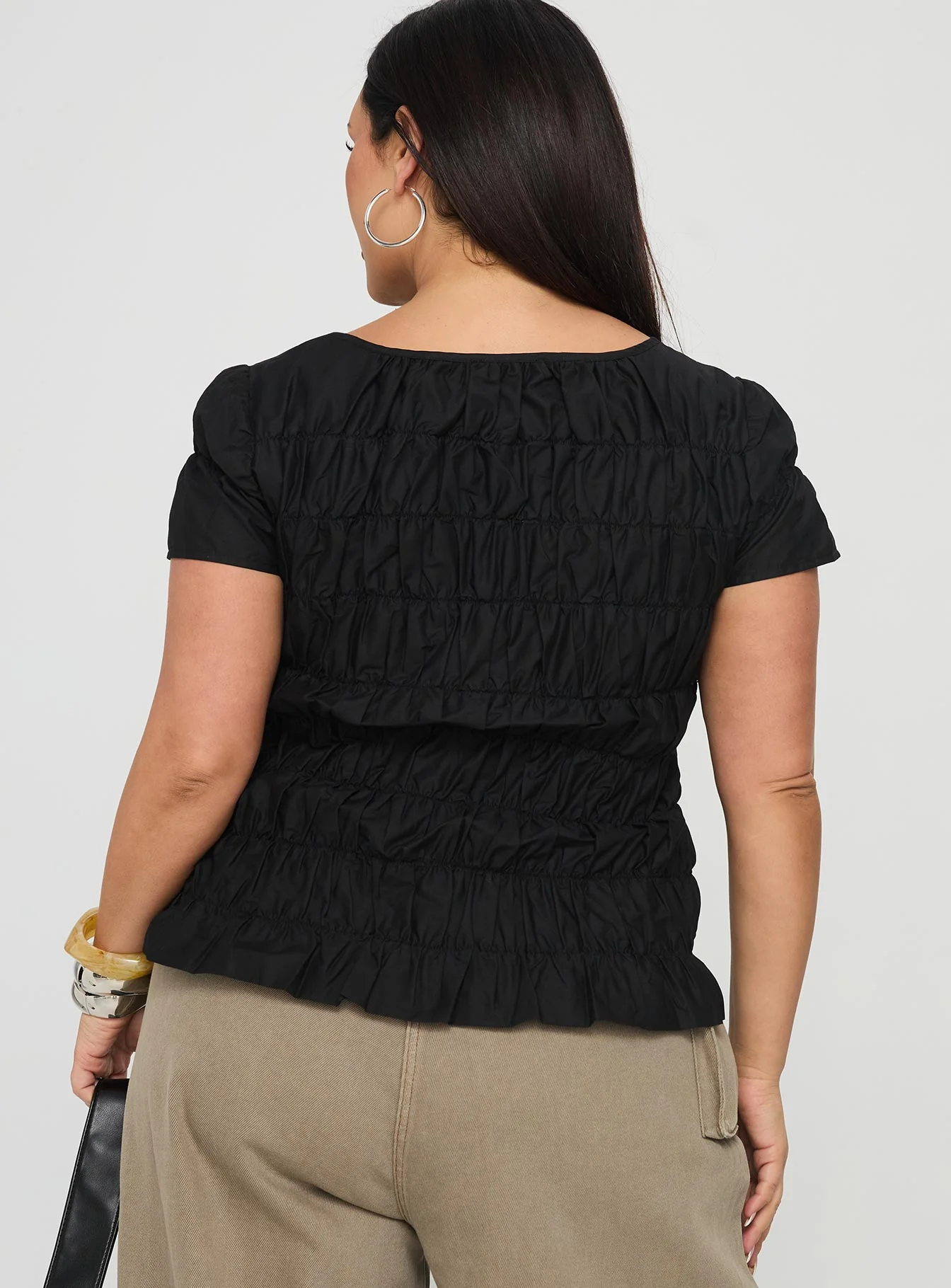 Spoiler Alert Ruched Top Black Curve