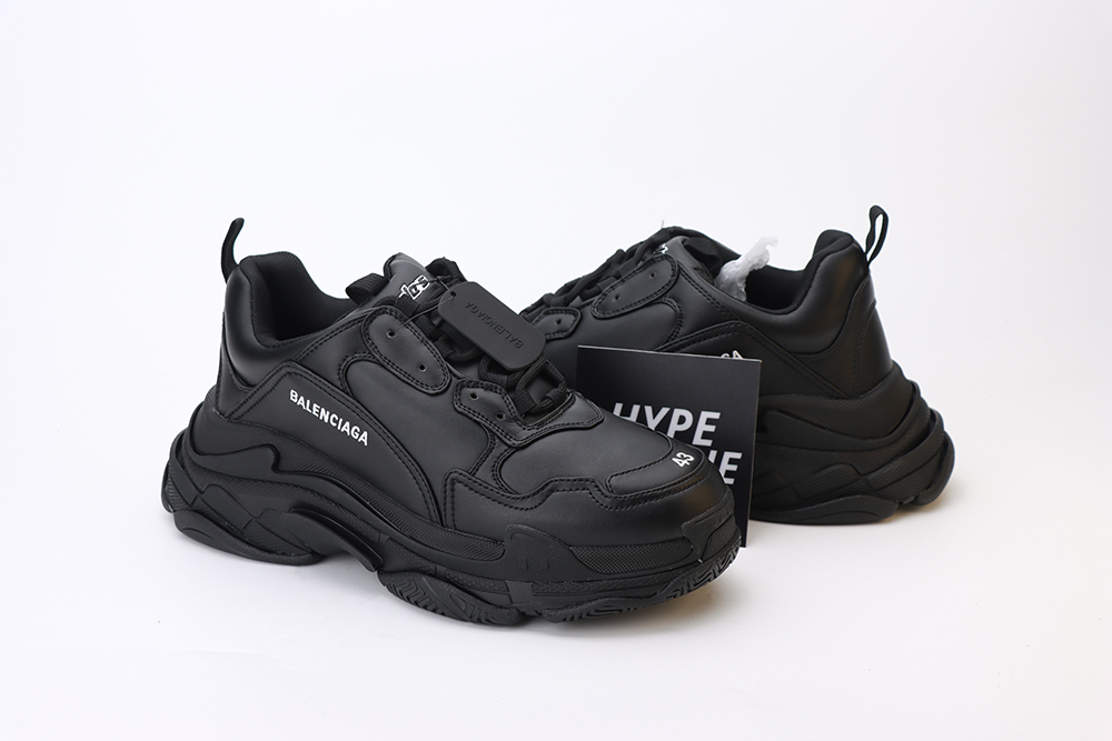 Balenciaga Triple S Sneaker  Black  Leather - Sneaker Replica Workshop
