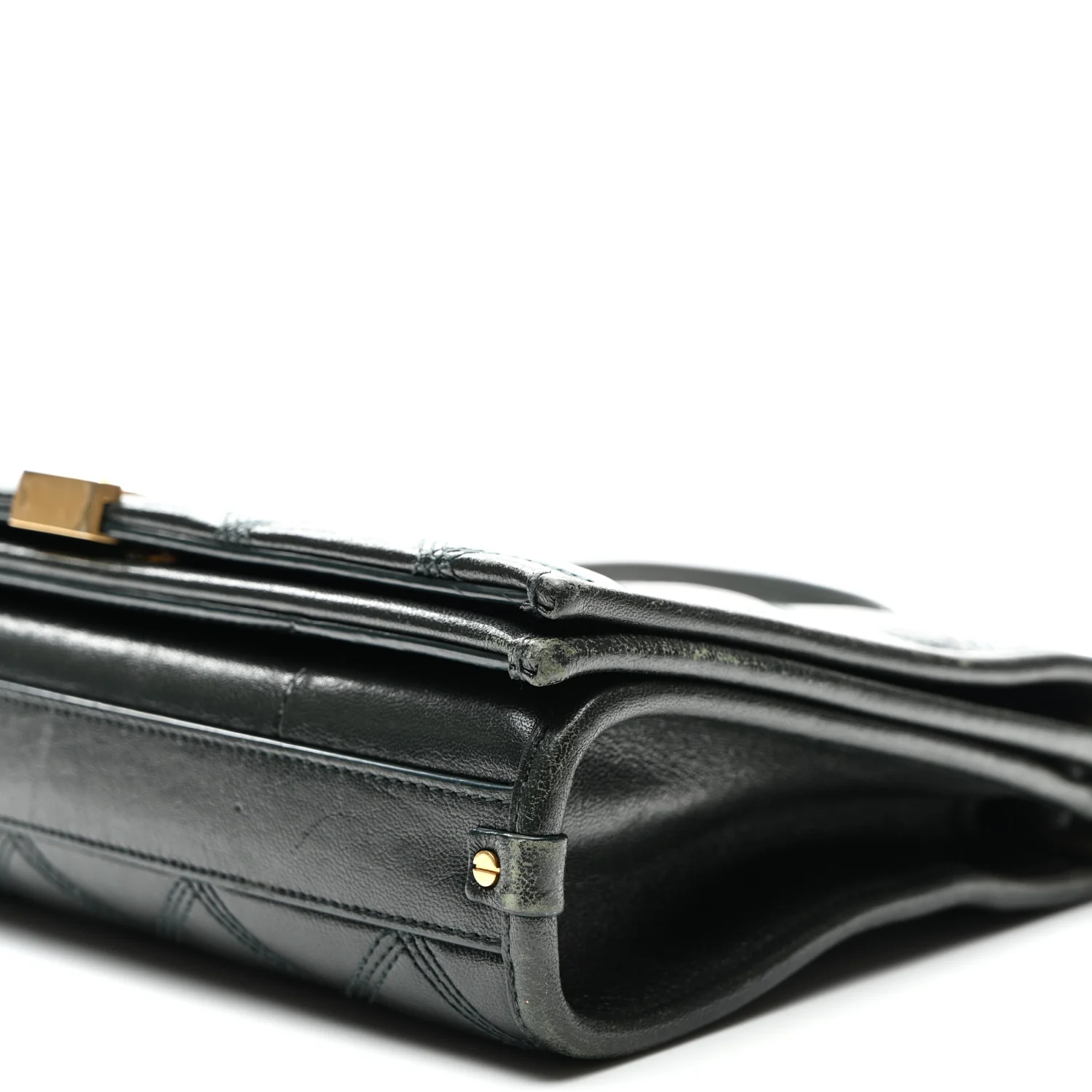 Lambskin Quilted Mini Becky Chain Bag Vert Fonce - Top Club