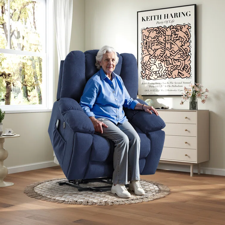 41'' Oversized Power Lift Chair - Heated Massage Electric Recliner with Super Soft Padding