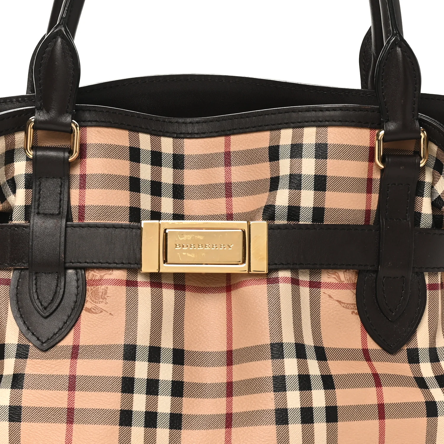 Haymarket Check Medium Golderton Tote Chocolate - Top Club