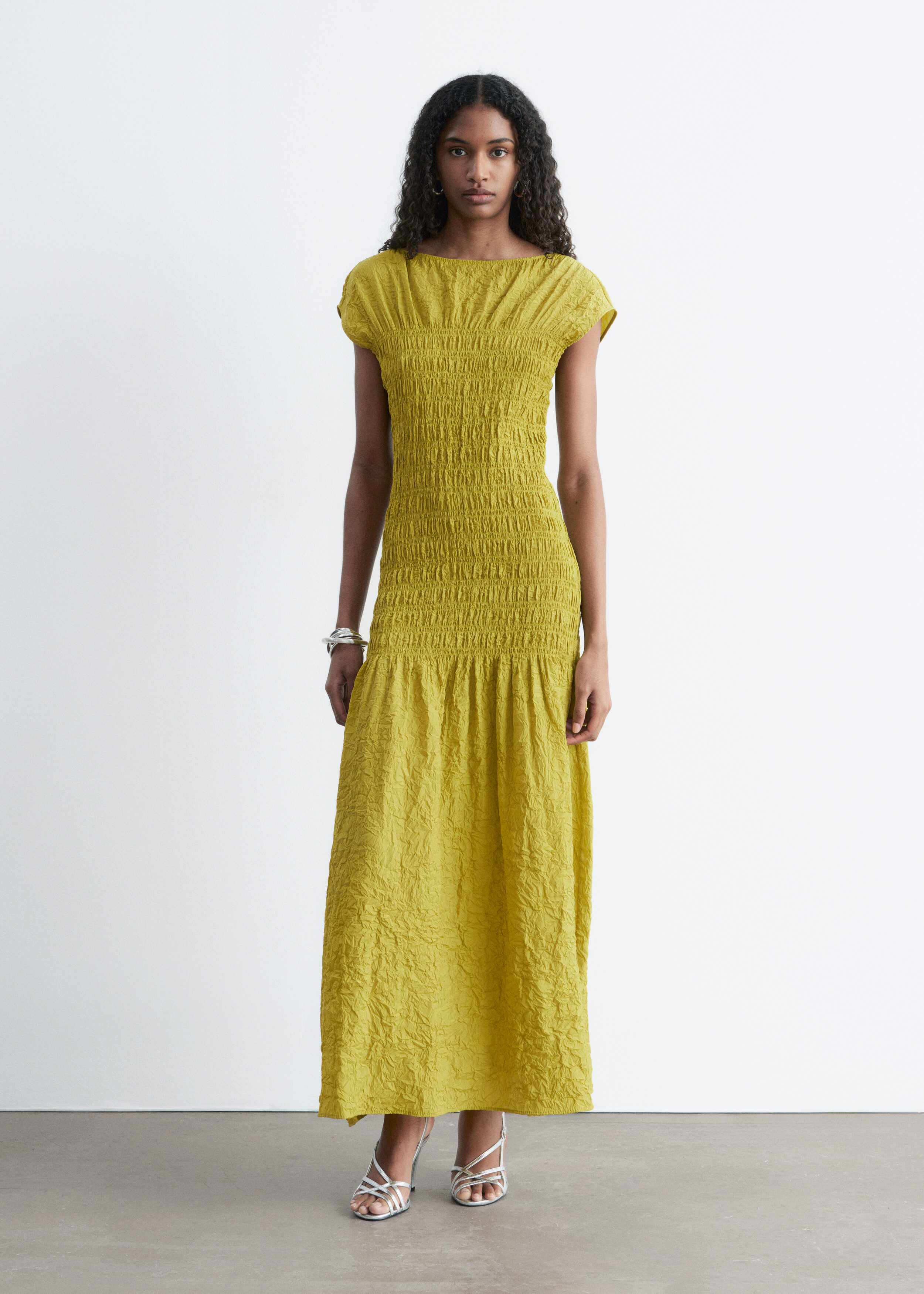 & Other Stories SMOCKED MAXI DRESS