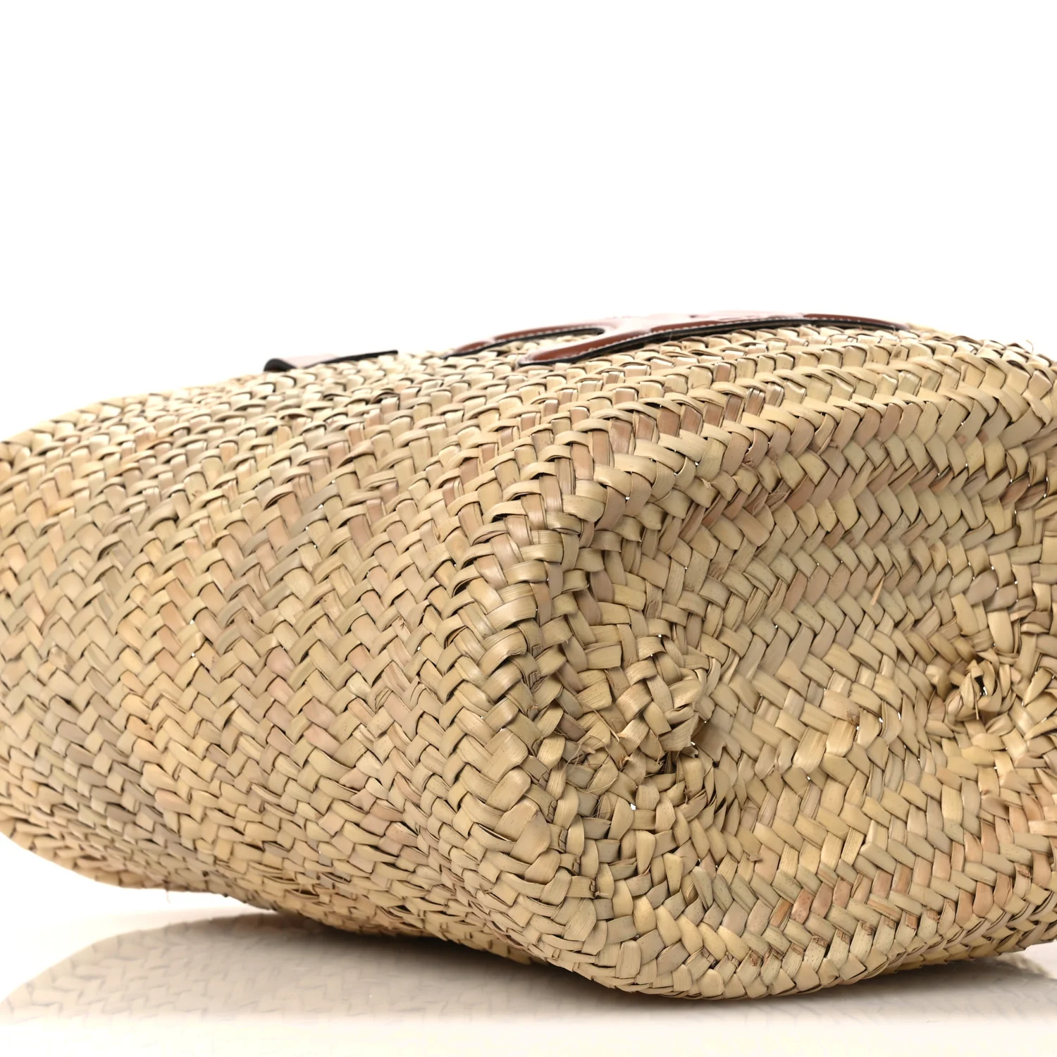 Raffia Calfskin Triomphe Medium Panier Tan - Top Club