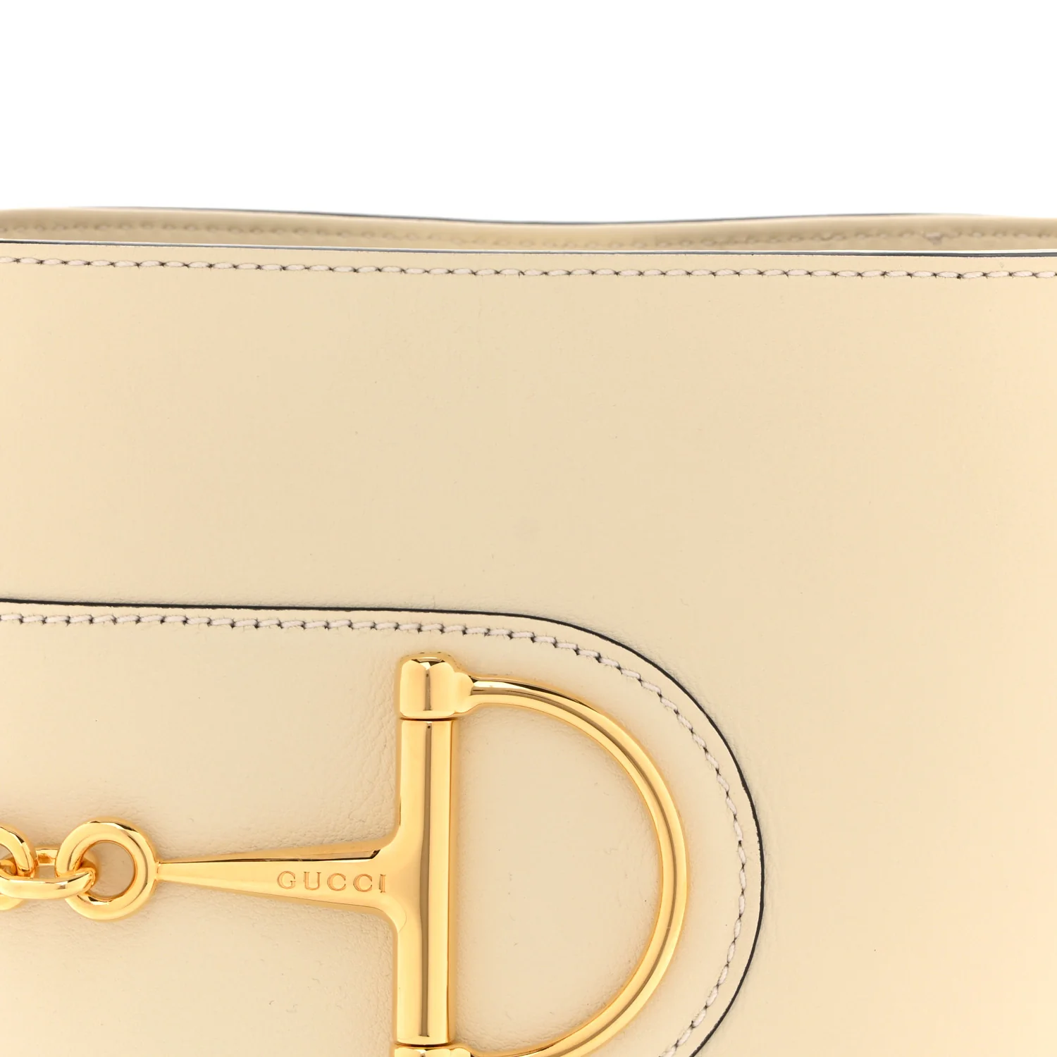 Arabella Calfskin Horsebit 73 Mini Bucket Bag White - Top Club