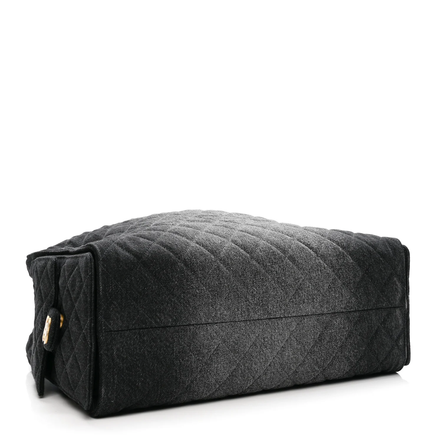 Washed Denim Quilted Large Chanel 25 Handbag Black - Top Club