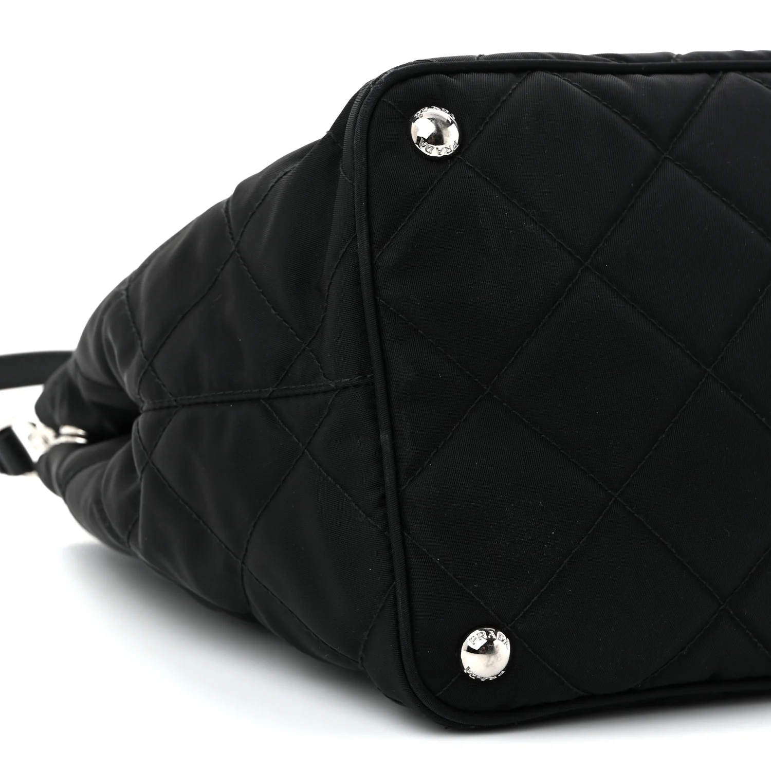 Nylon Tessuto Impuntu Quilted Tote Black - Top Club