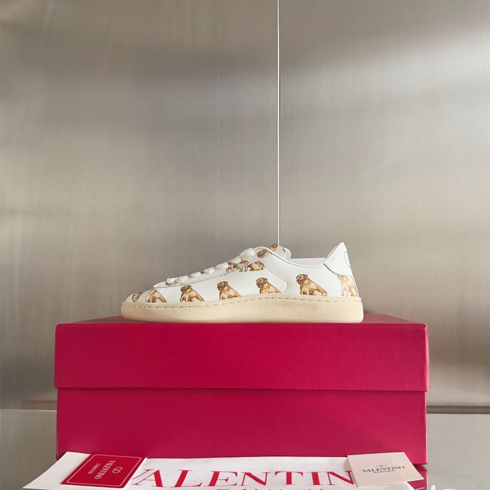 VALENTINO ROYCO Women s  LE CHAT DE LA MAISON  Patterned Soft Calfskin Sneakers - Top Club