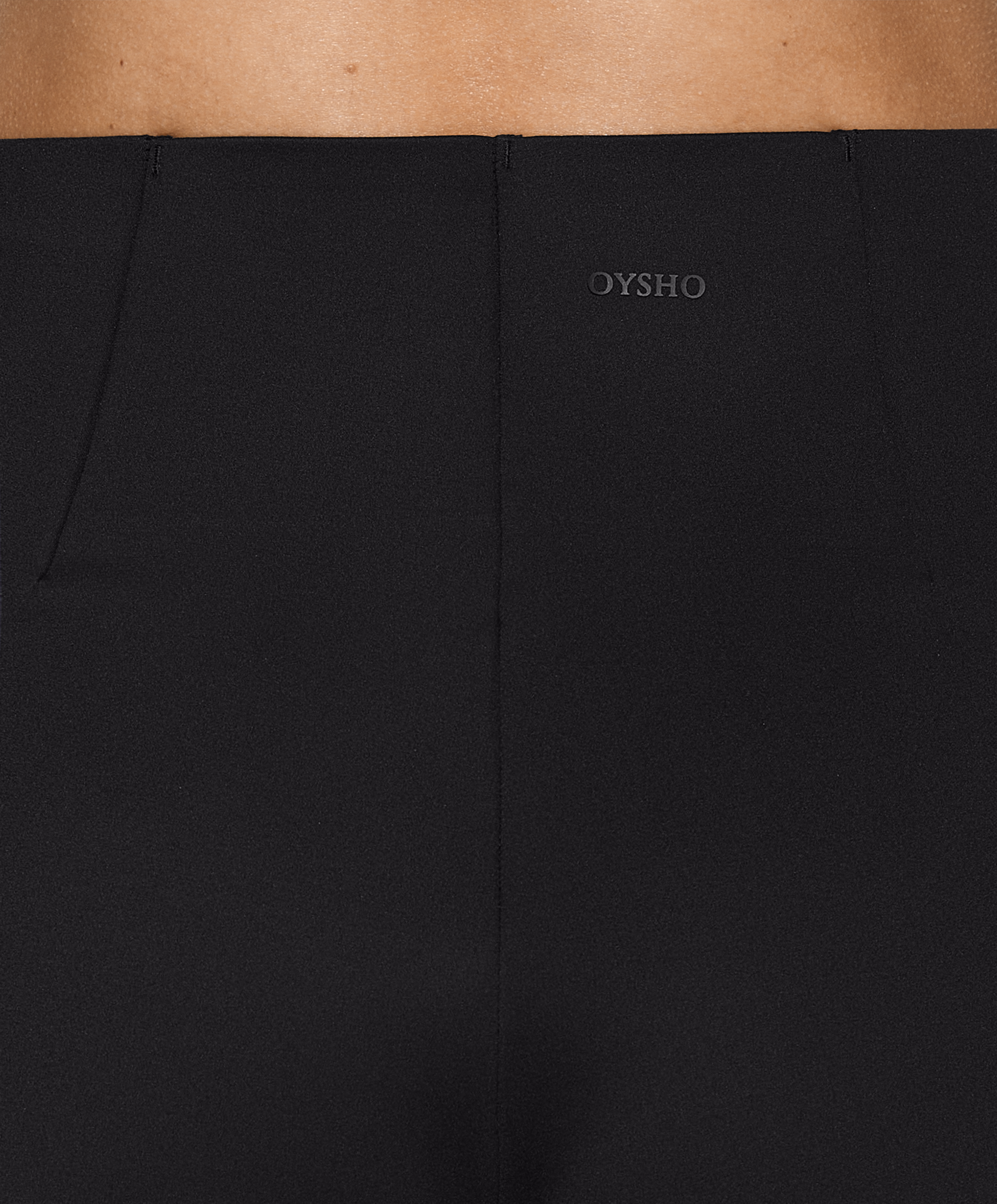 OYSHO Neoprene-effect wide-leg trousers