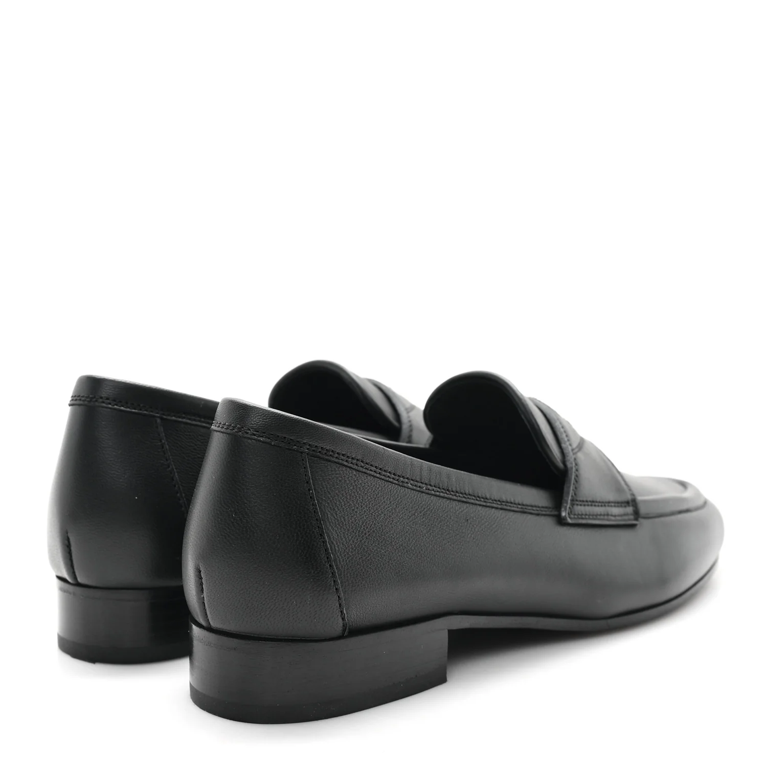 Calfskin Womens Stitched CC Loafers 36 Black - Top Club