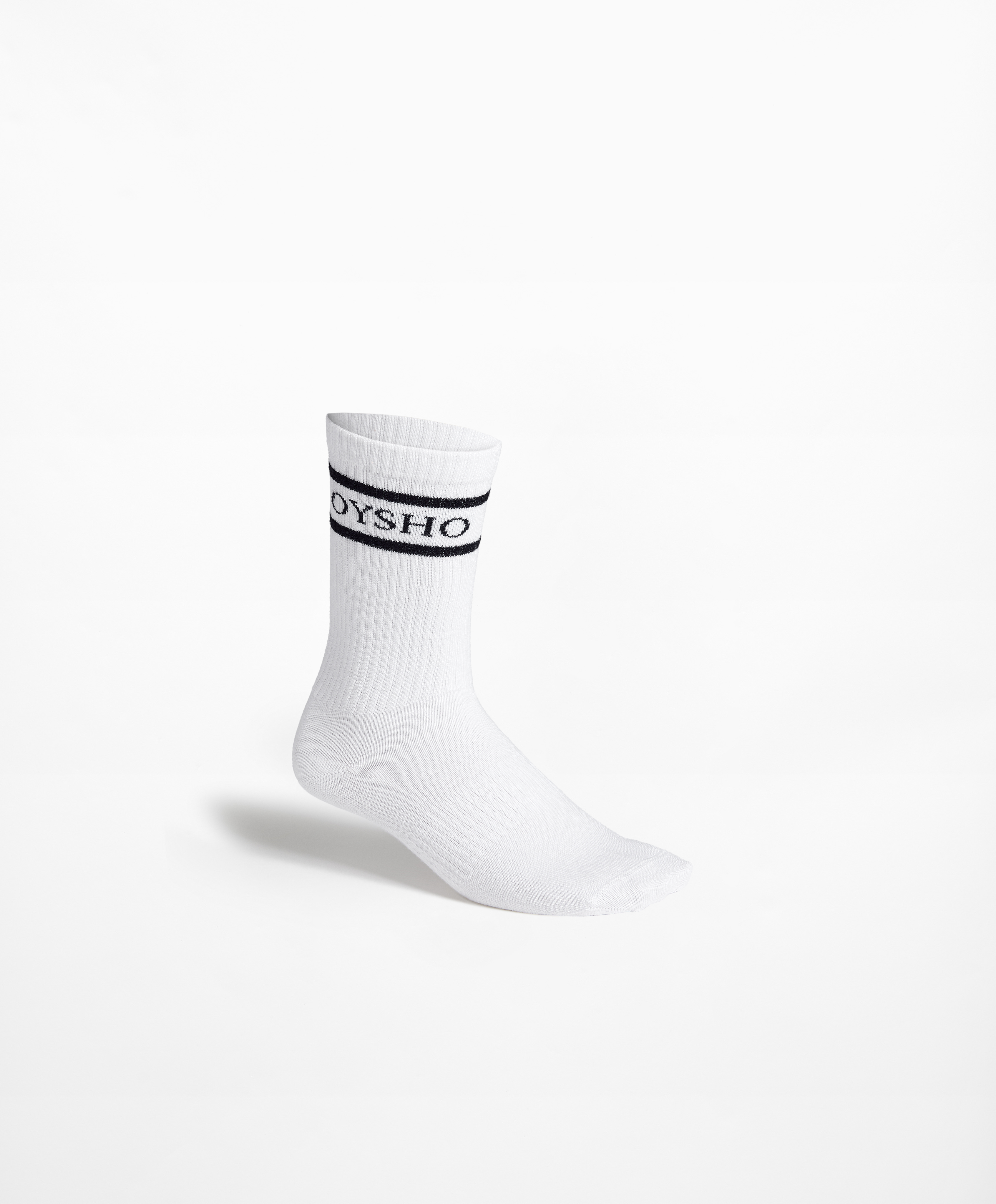 OYSHO Stripe rib classic sports socks in a cotton blend