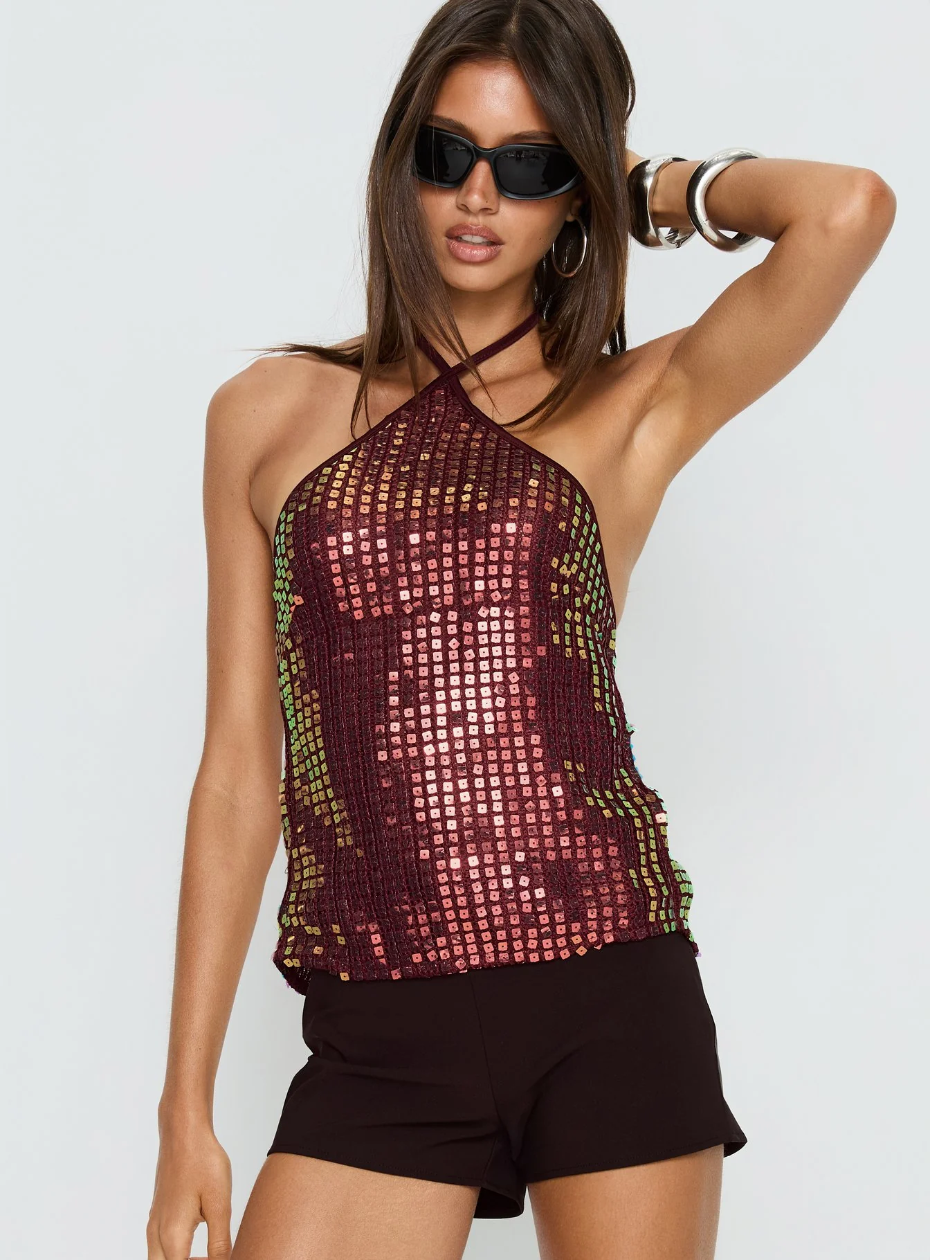 September Sunsets Halter Top Wine