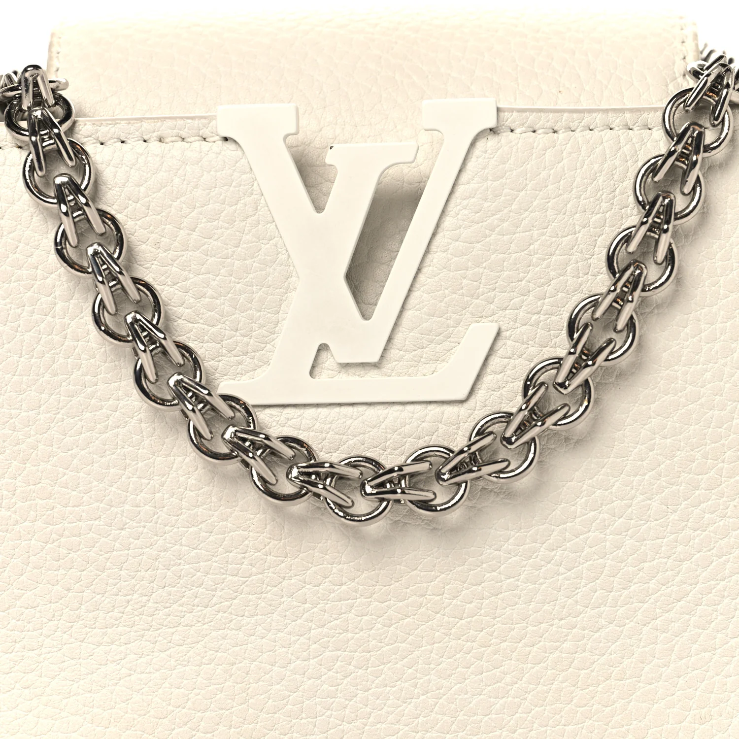 Taurillon Mini Capucines Monochrome  White - Top Club