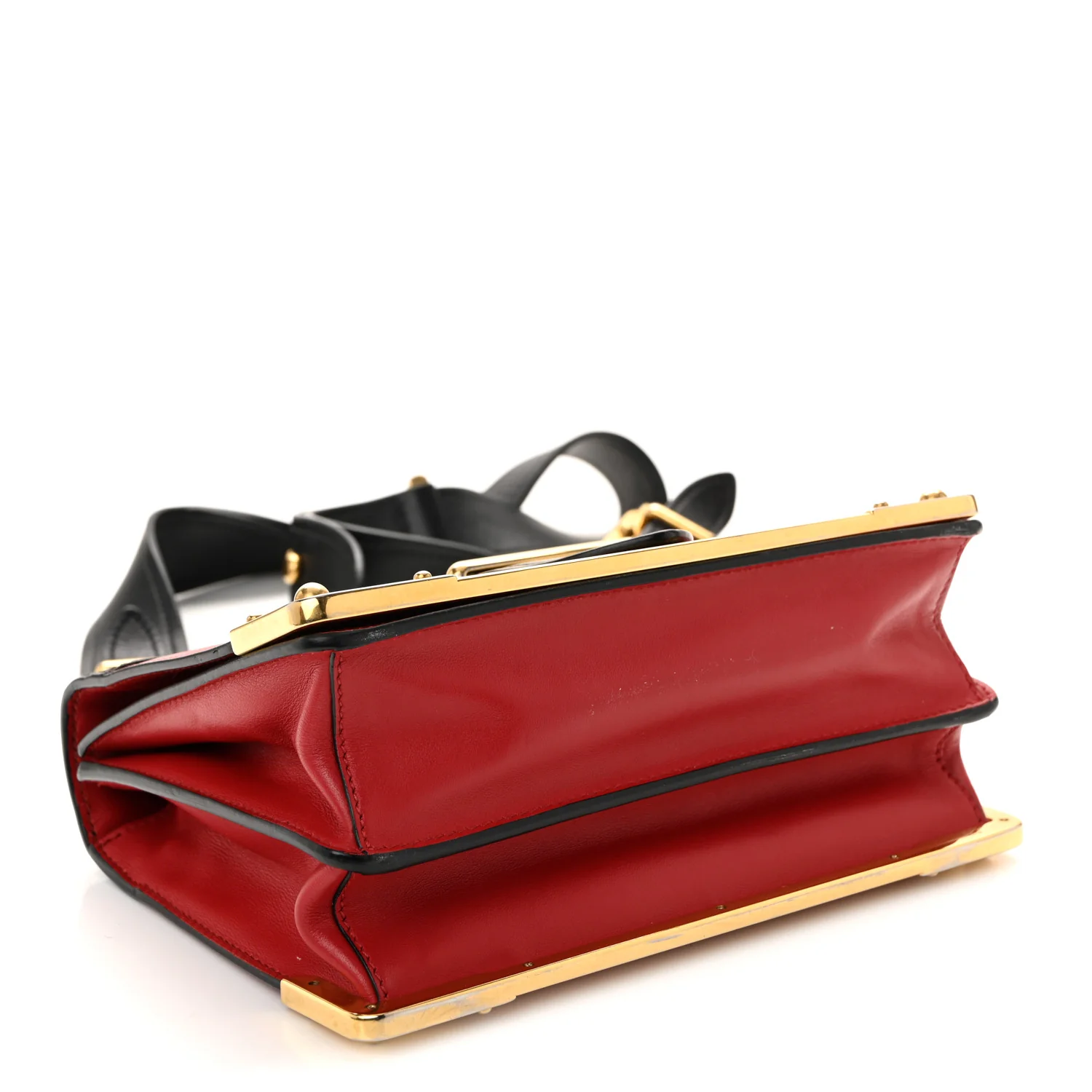 City Calfskin Saffiano Cahier Bag Fuoco Black - Top Club