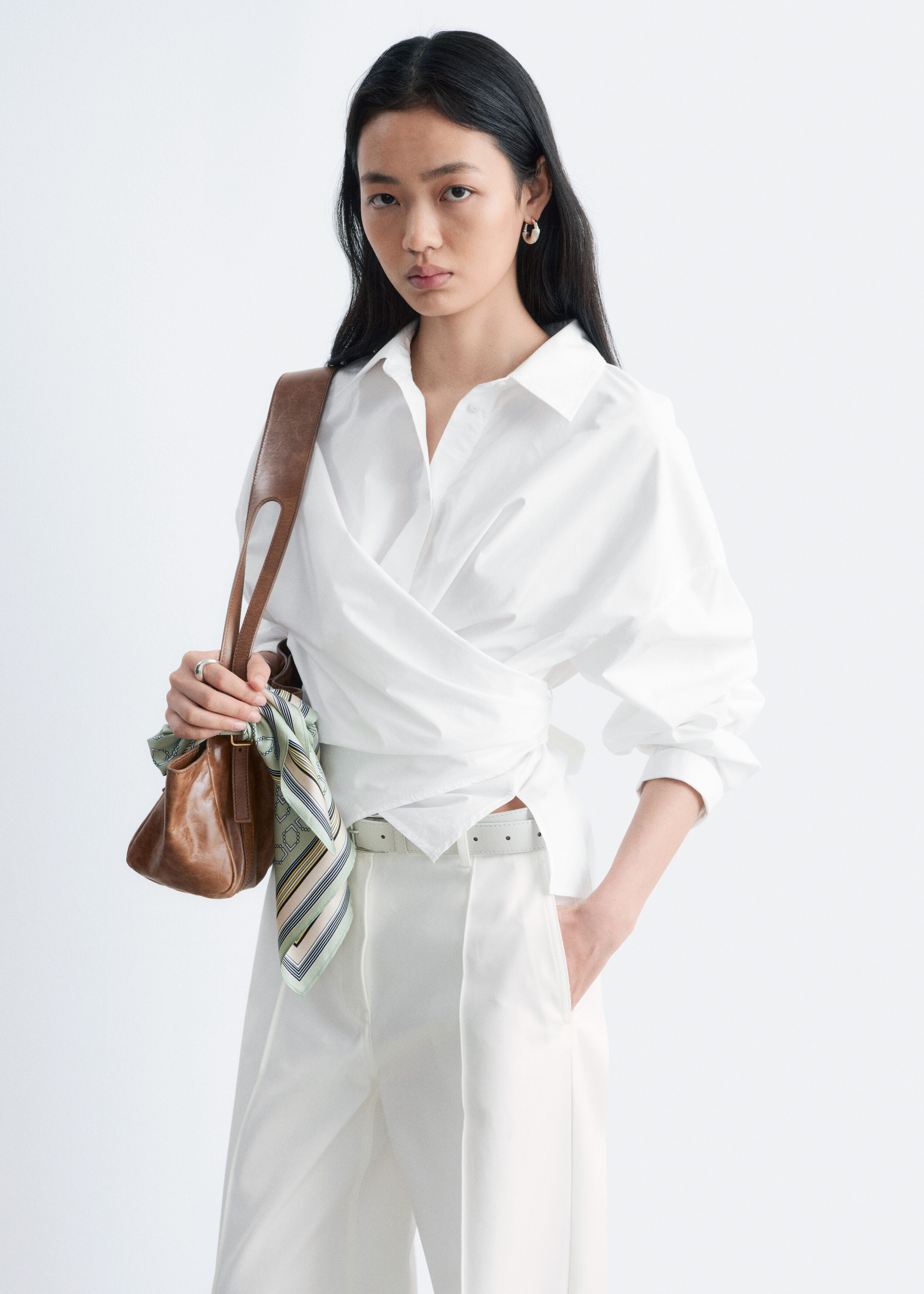 & Other Stories TIE-WAIST COTTON SHIRT