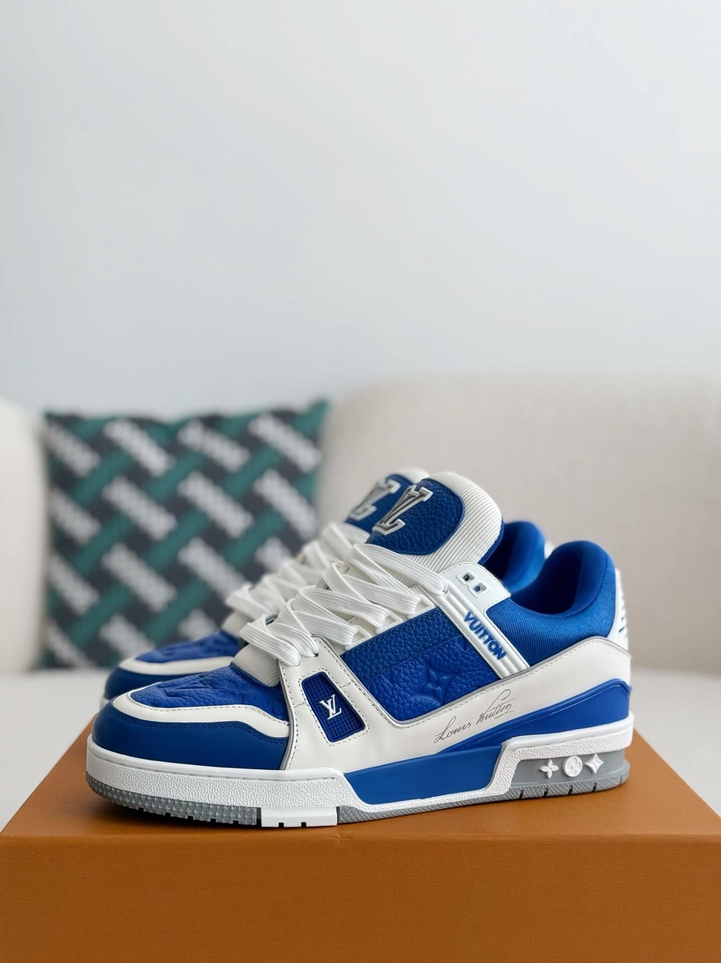 Louis Vuitton LV Trainer Vibrant Blue White Sneaker - Sneaker Replica Workshop