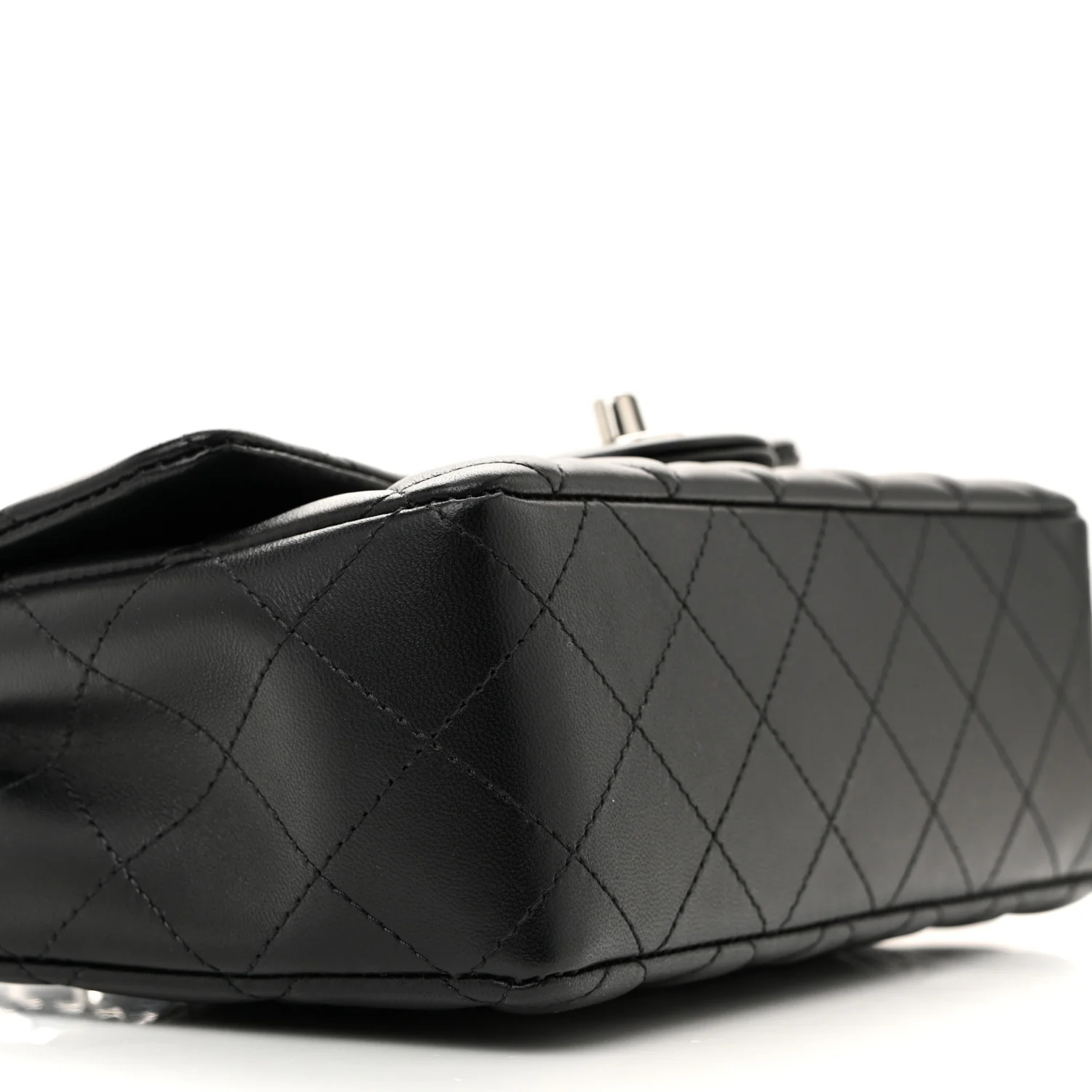 Lambskin Quilted Mini Rectangular Flap Black - Top Club