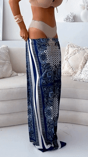 Women's Fashion Two-Piece Set: Printed Spaghetti Strap Bandeau Top + Allover-Print Trousers - Nordfashionstorm - Women's Clothing, Fashion for You - Nordfashionstorm.com