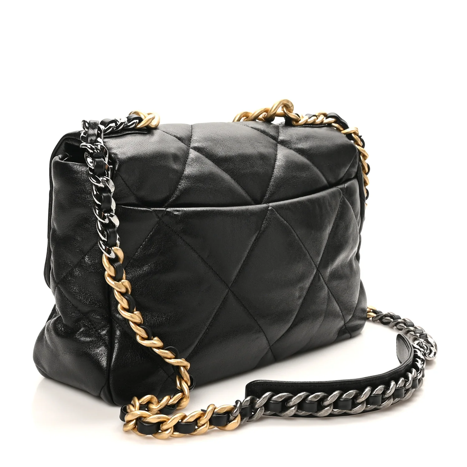 Lambskin Quilted Large Chanel 19 Flap Black - Top Club