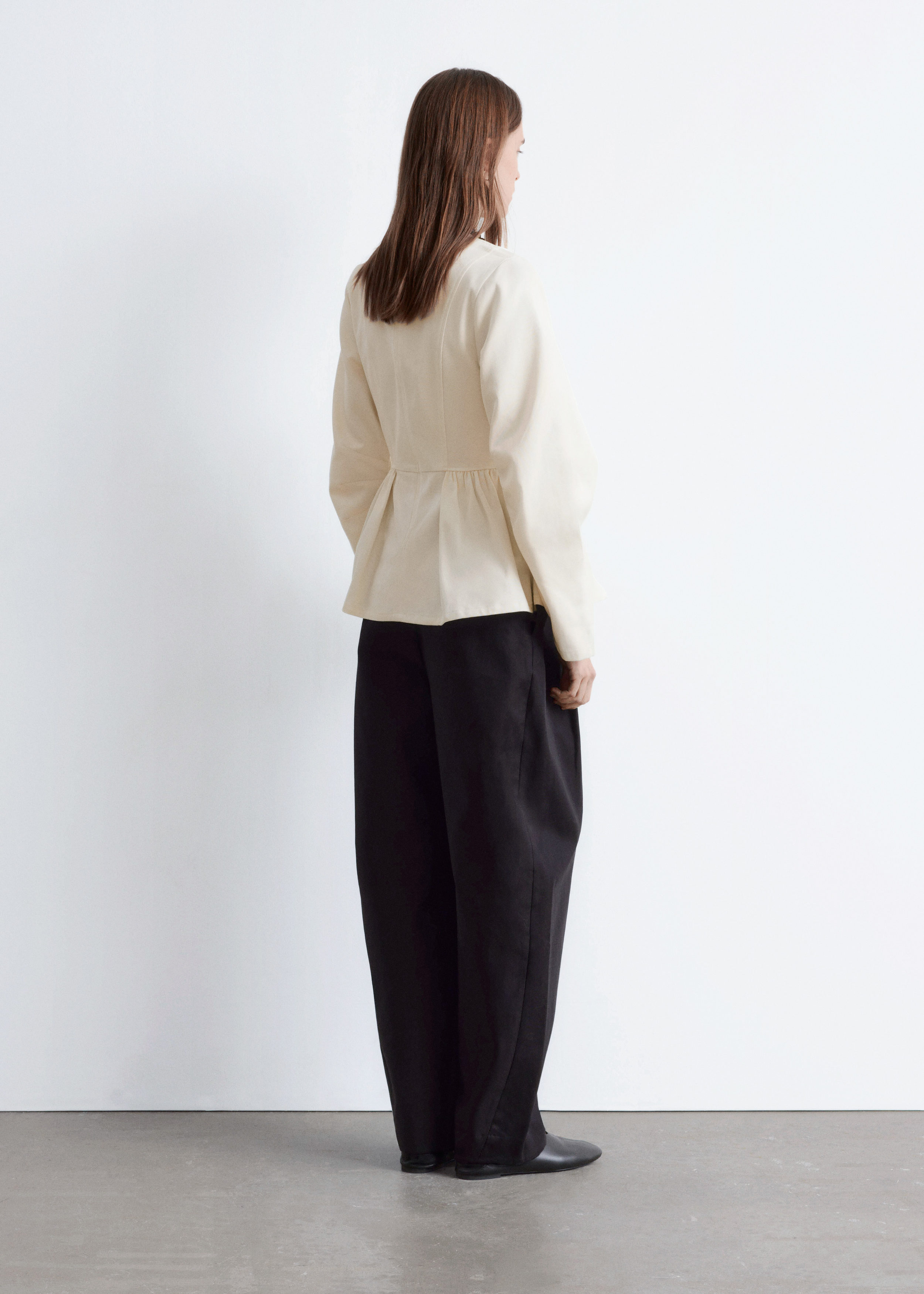 & Other Stories COTTON PEPLUM TOP