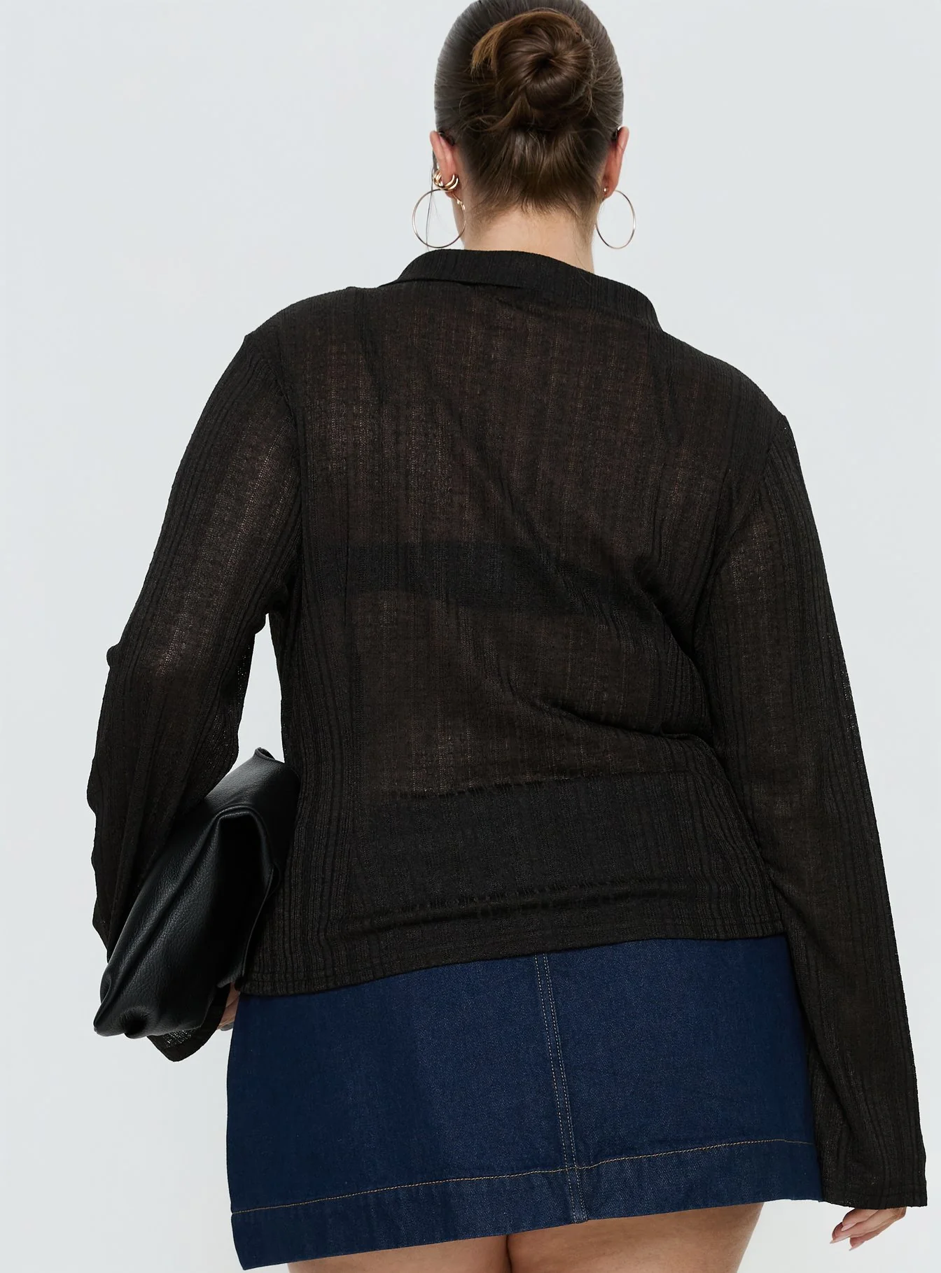 When You Sleep Long Sleeve Top Black Curve