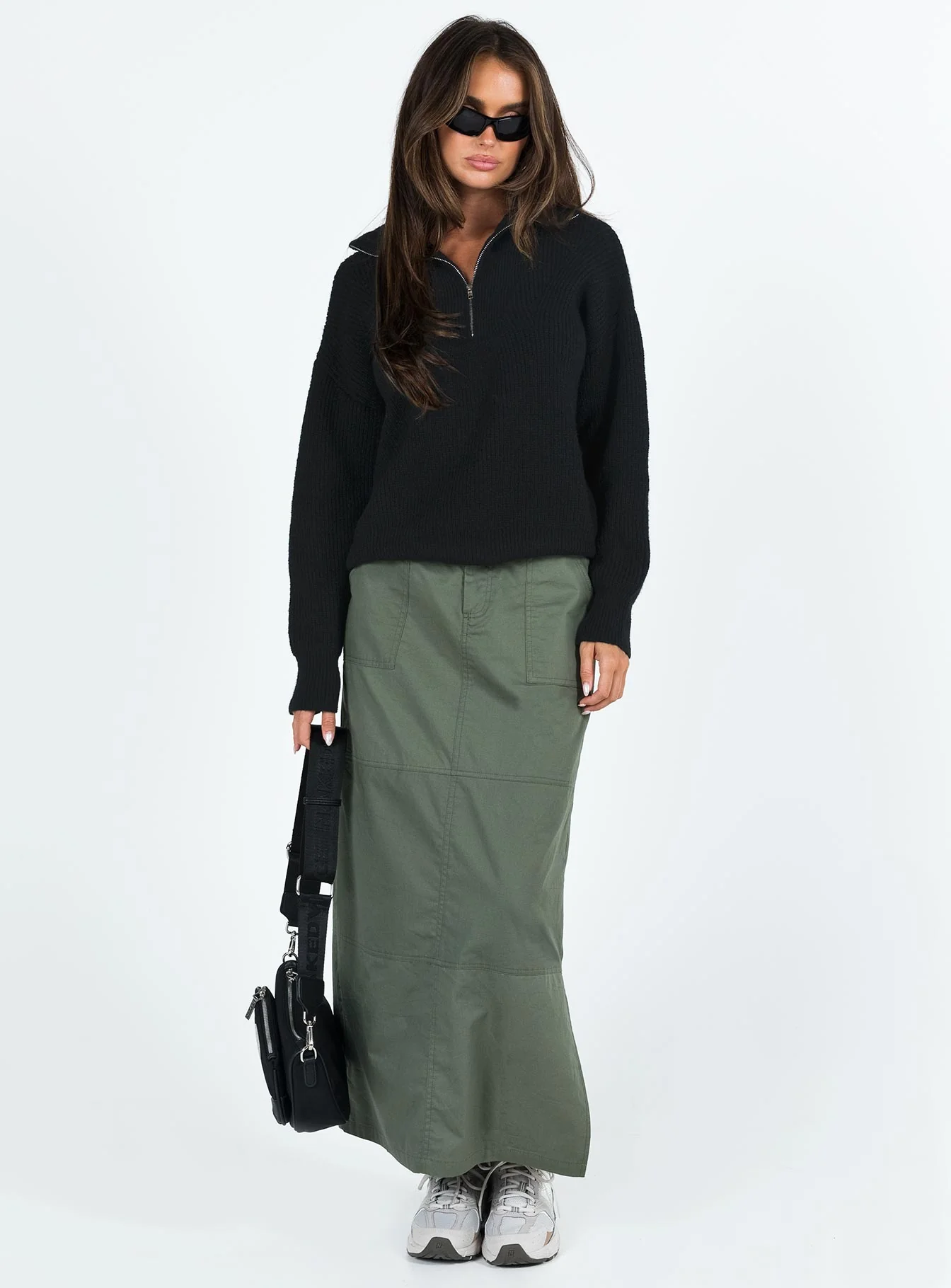 Ferry Zip Front Sweater Black Lower Impact