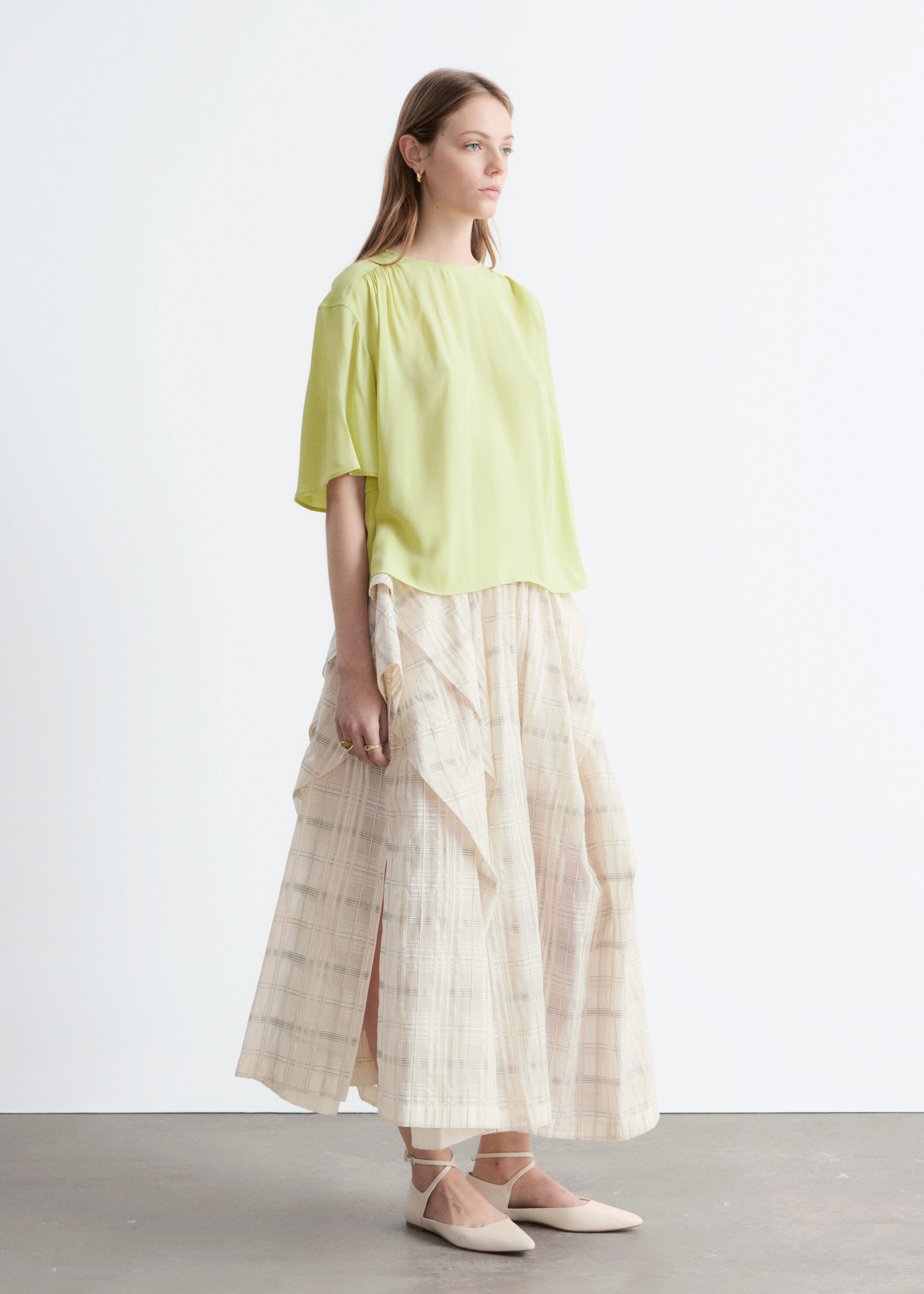 & Other Stories GATHERED CREPE BLOUSE