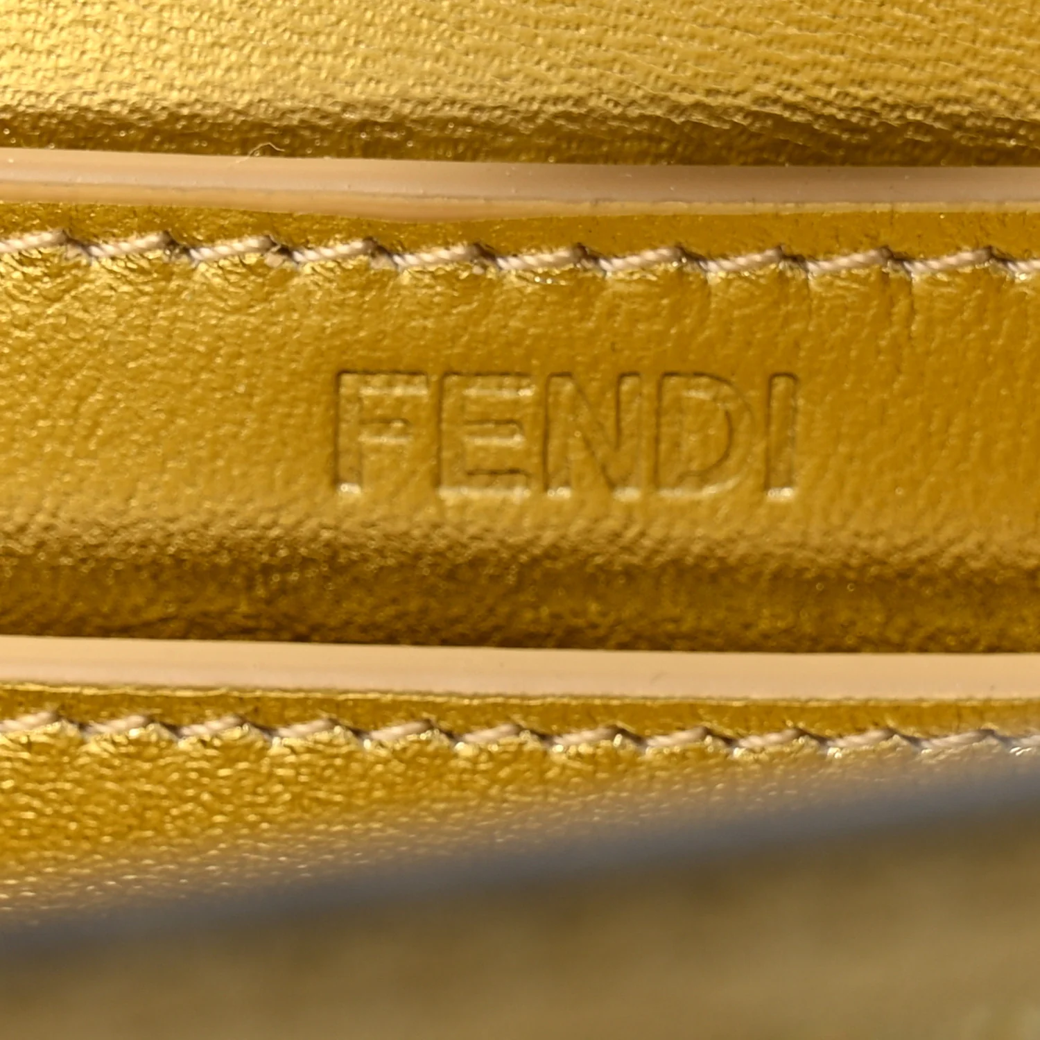 Crystal Vitello Laminato FF Petite Peekaboo I SEE U Satchel Crystal Platinum Light Gold - Top Club