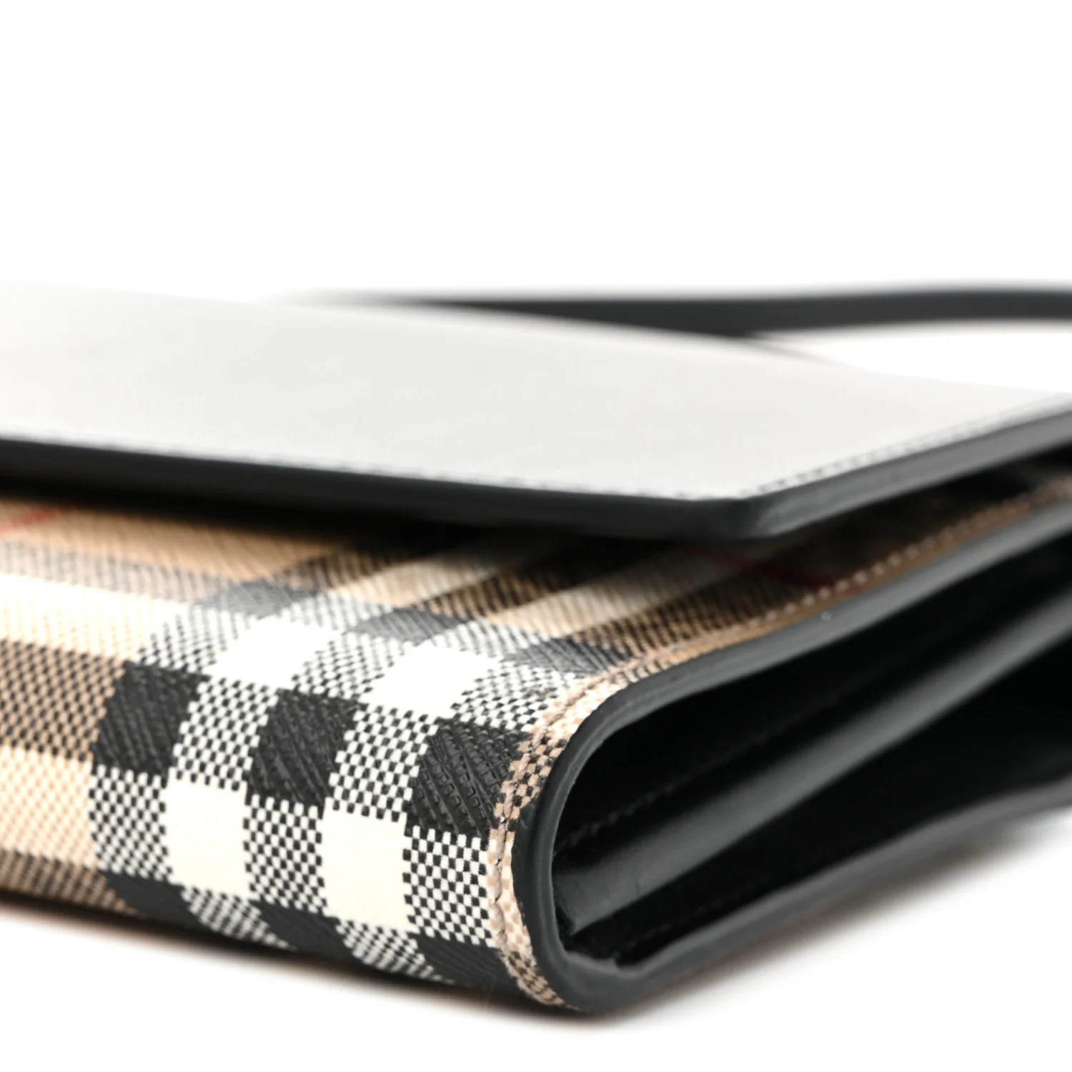 Calfskin Vintage Check Hannah Wallet with Detachable Strap Black - Top Club