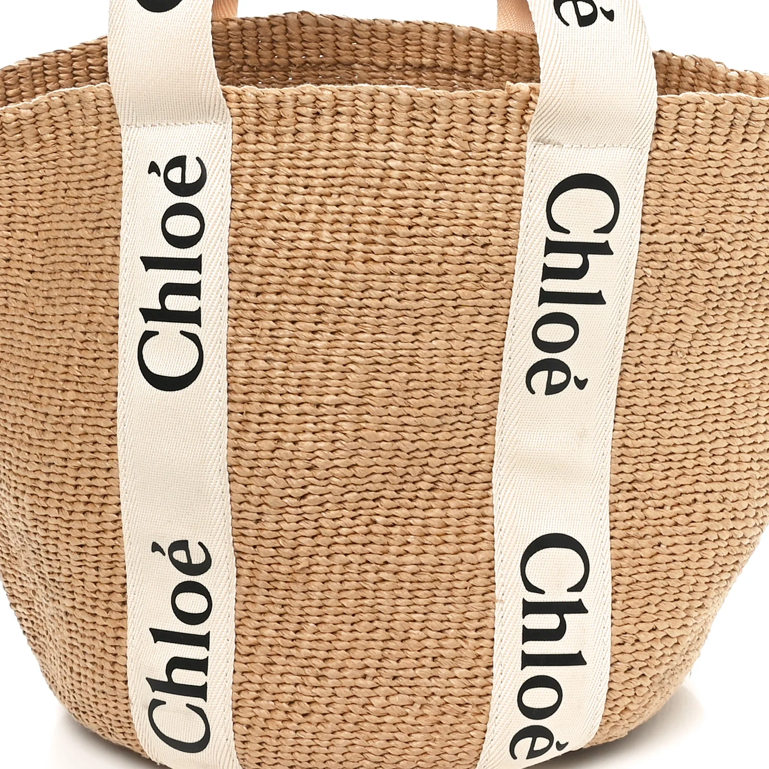 Raffia Large Woody Basket Bag White - Top Club
