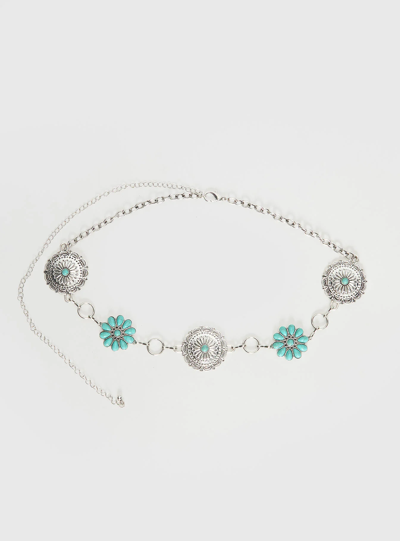 Like A Charm Chain Belt Silver / Blue