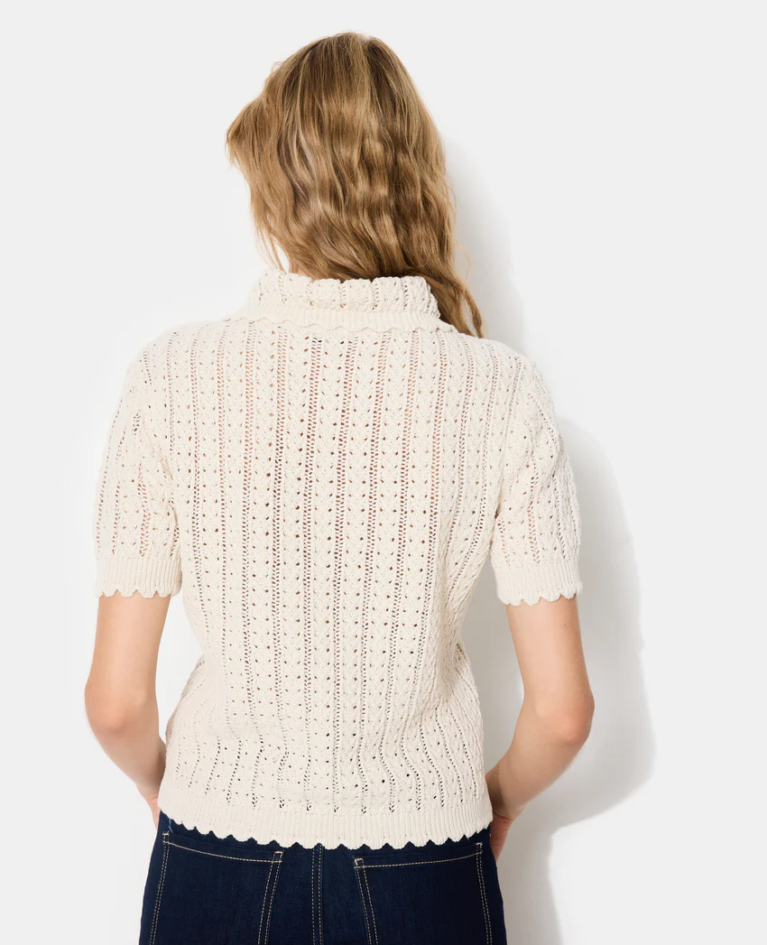 Pimkie Pull manches courtes maille fantaisie et ajourée